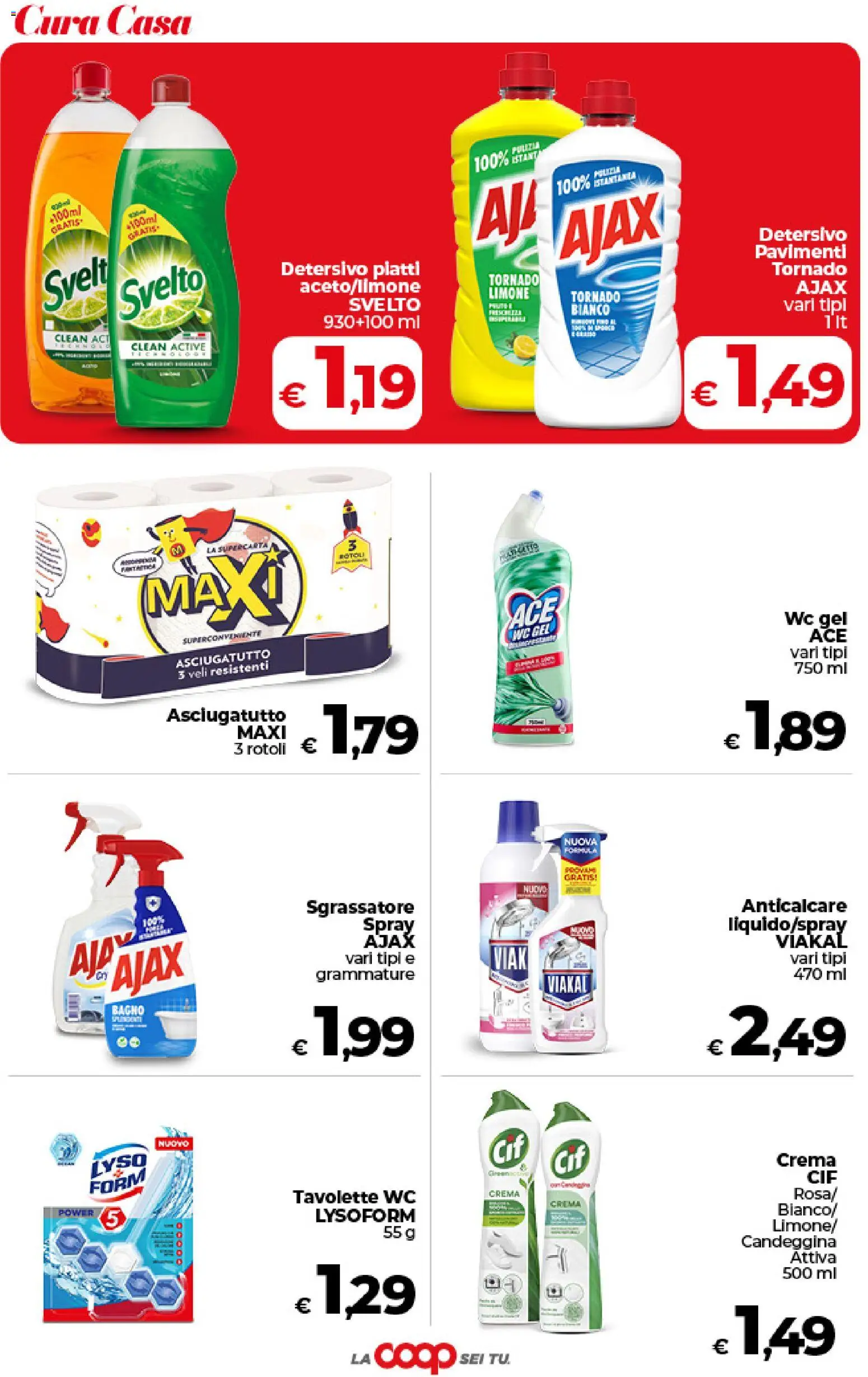 Volantino COOP del 09.06.2026 | Pagina: 42 | Prodotti: Candeggina, Anticalcare, Asciugatutto, WC