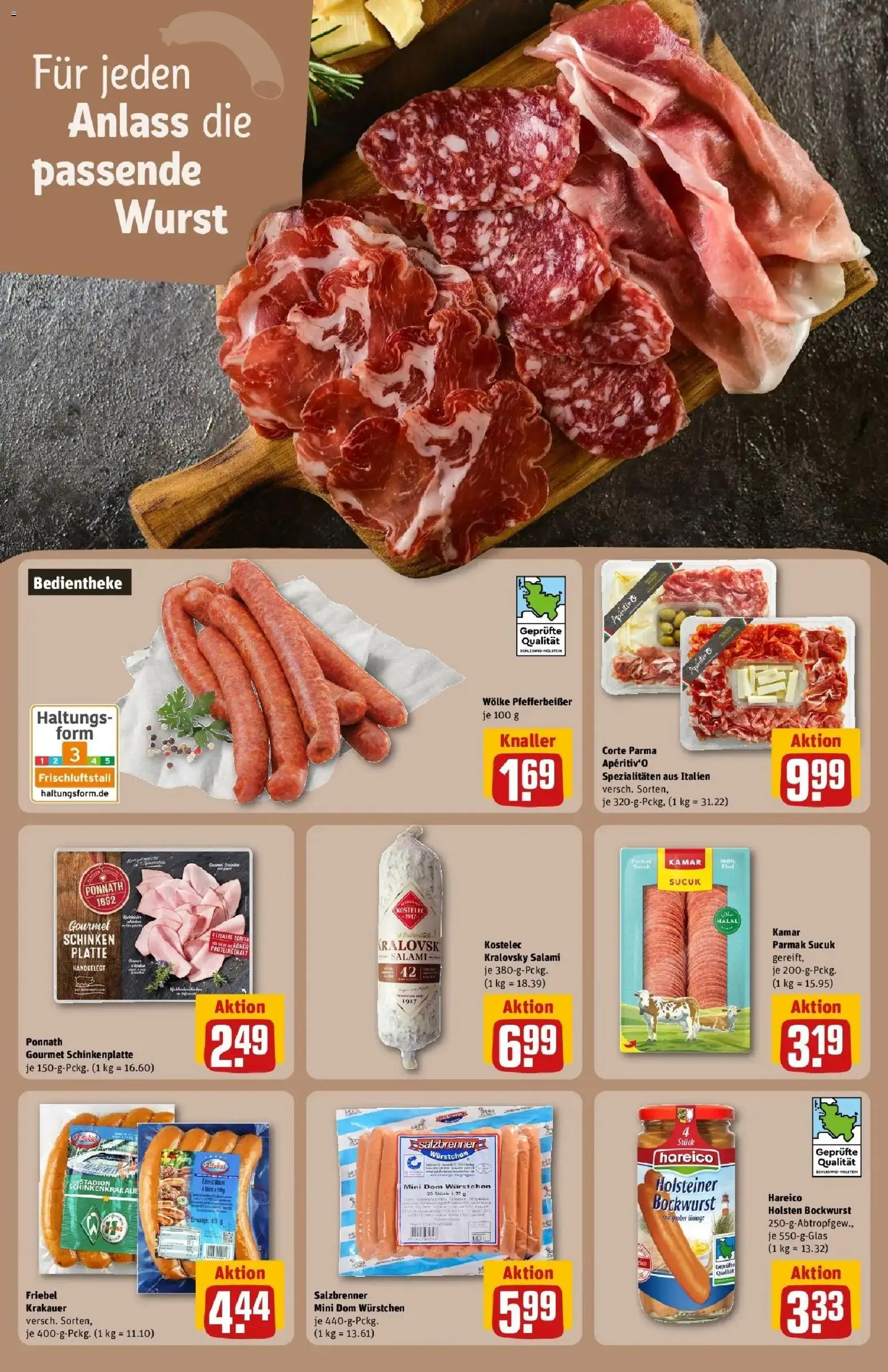REWE Prospekt ab 14.09.2026 zum Blättern » Angebote | Seite: 11 | Produkte: Spezialitäten, Holsten, Salami, Schinken