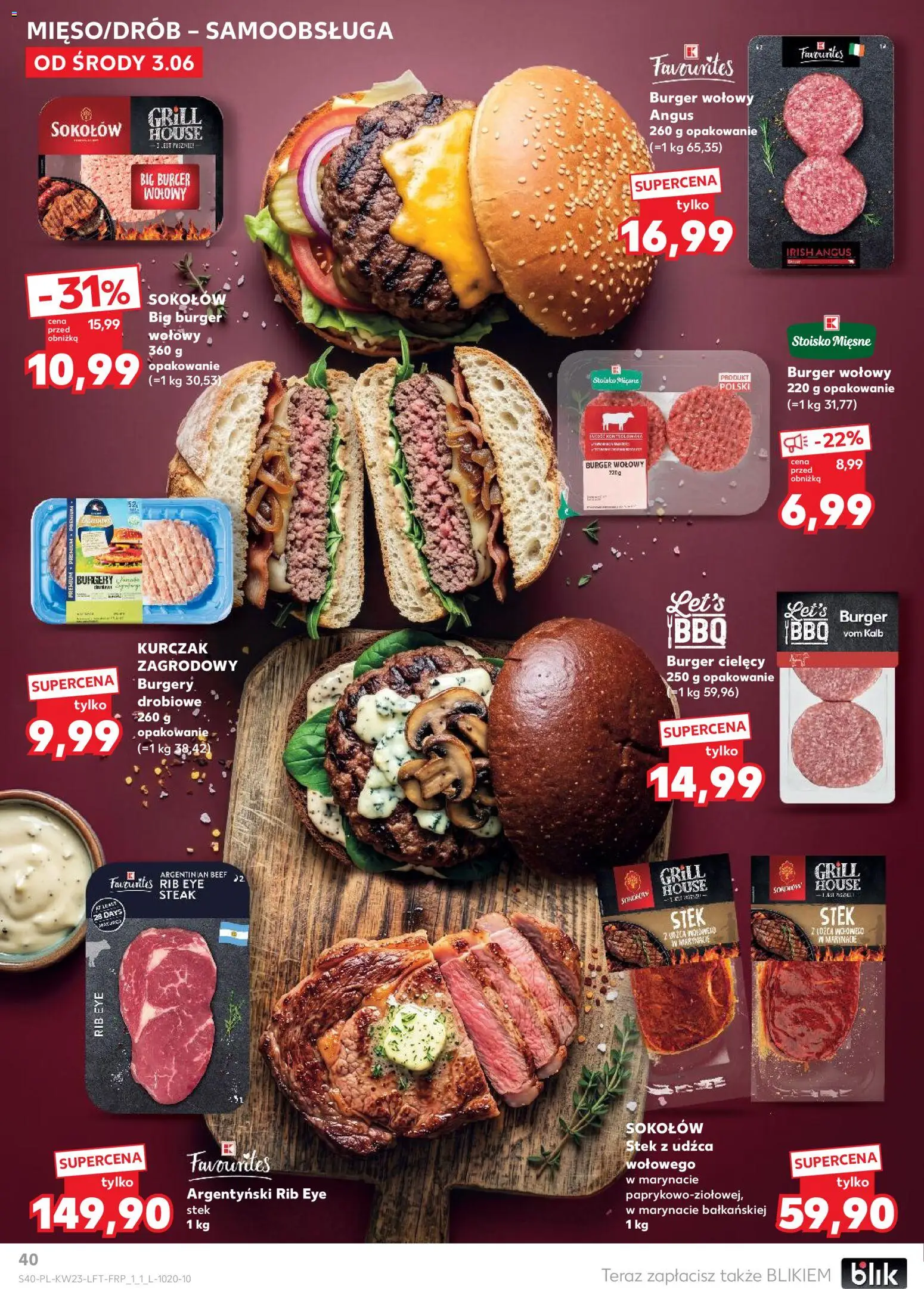Kaufland Polsko leták od 03.06.2026 | Strana: 40 | Produkty: Burger, Steak