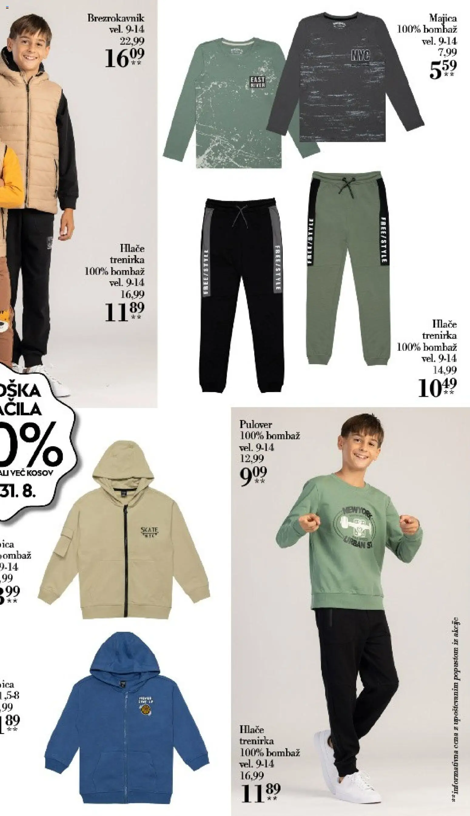Novi Mana katalog ponudbe – veljaven od 24.08.2026 | Stran: 5 | Izdelki: Trenirka, Majica, Pulover, Brezrokavnik