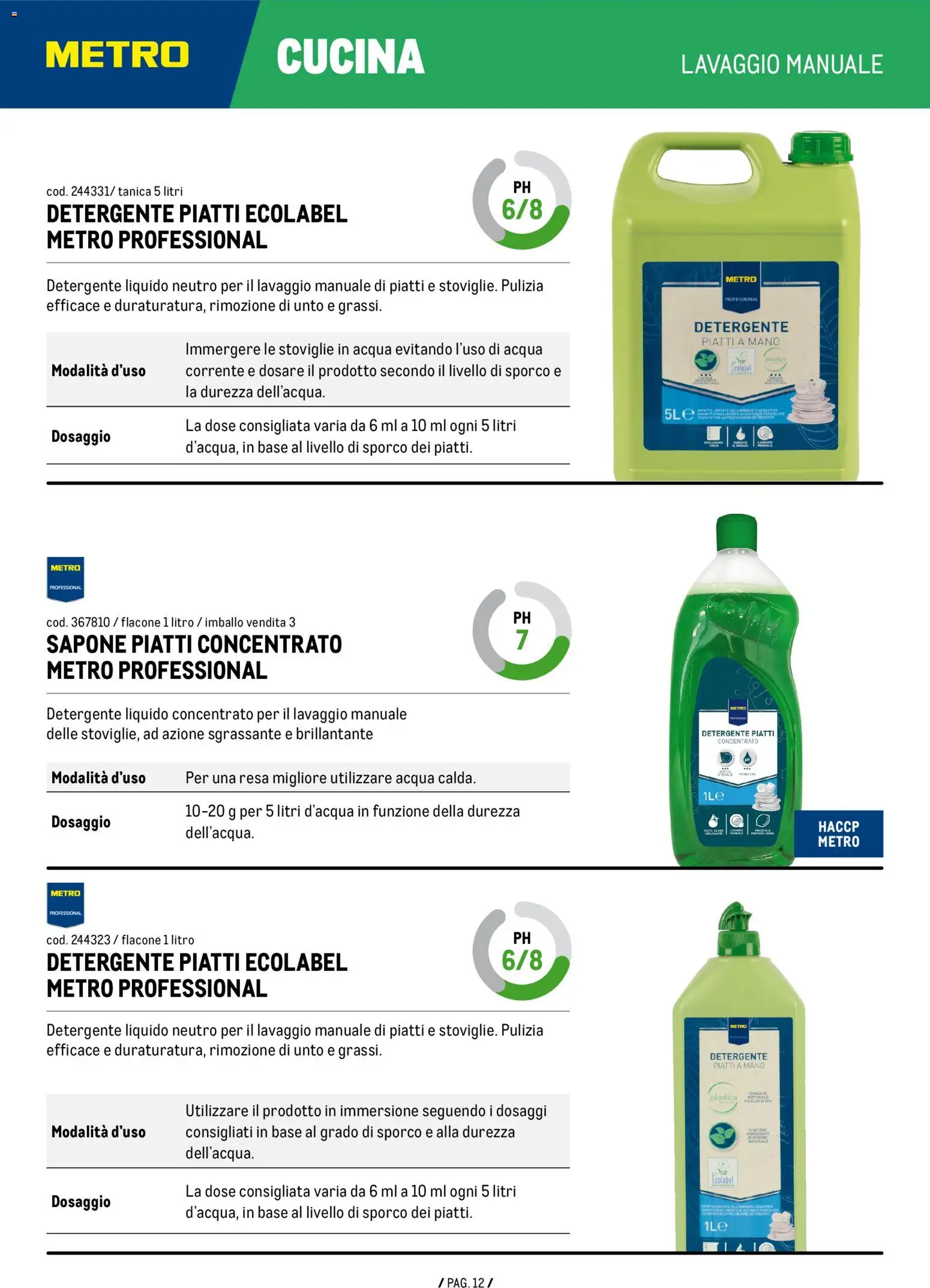 Volantino Metro del 04.06.2026 | Pagina: 12 | Prodotti: Sapone, Detergente, Acqua, Tanica
