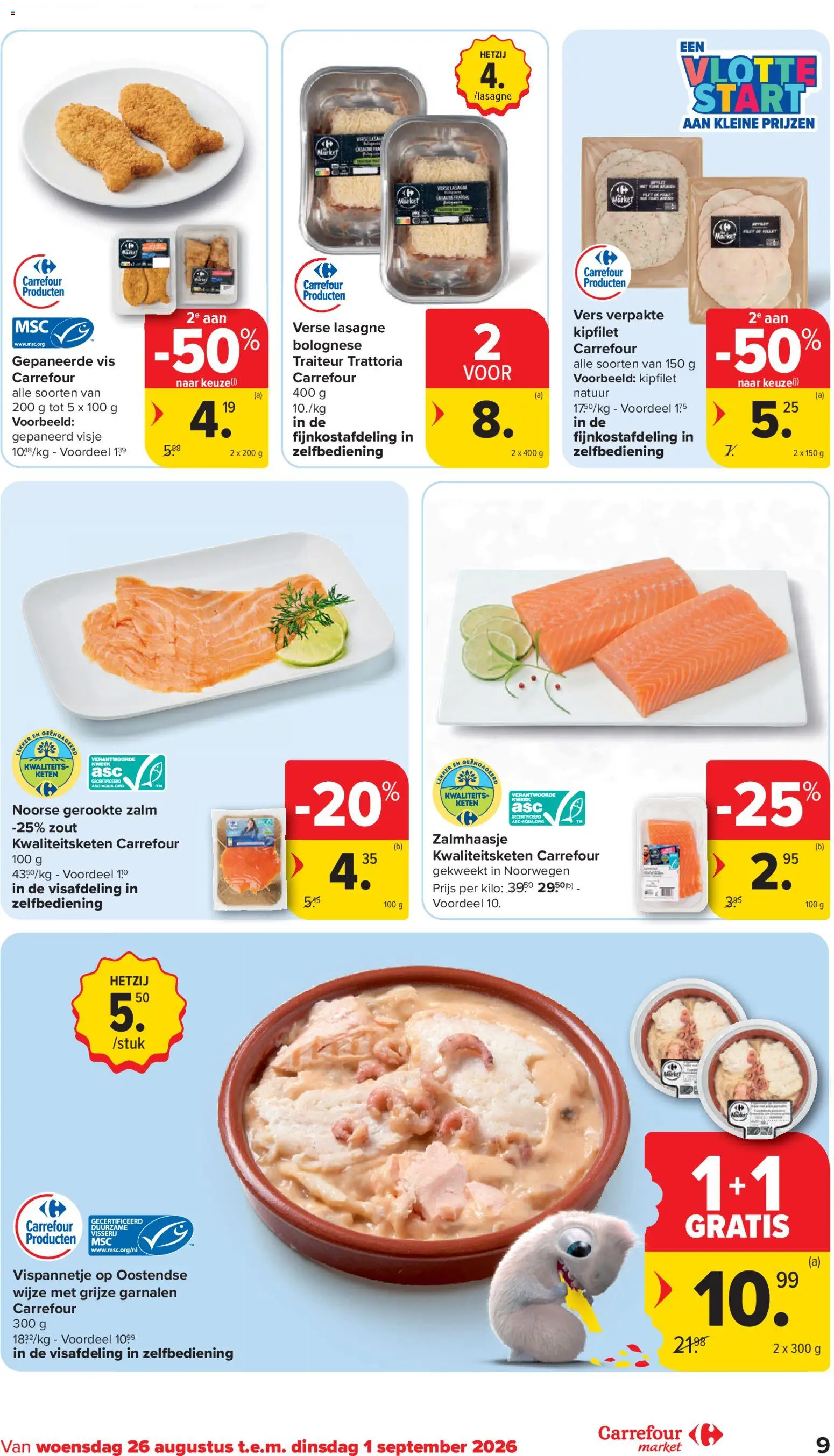 {H1} | Pagina: 9 | Producten: Vis, Lasagne, Zout, Gerookte zalm
