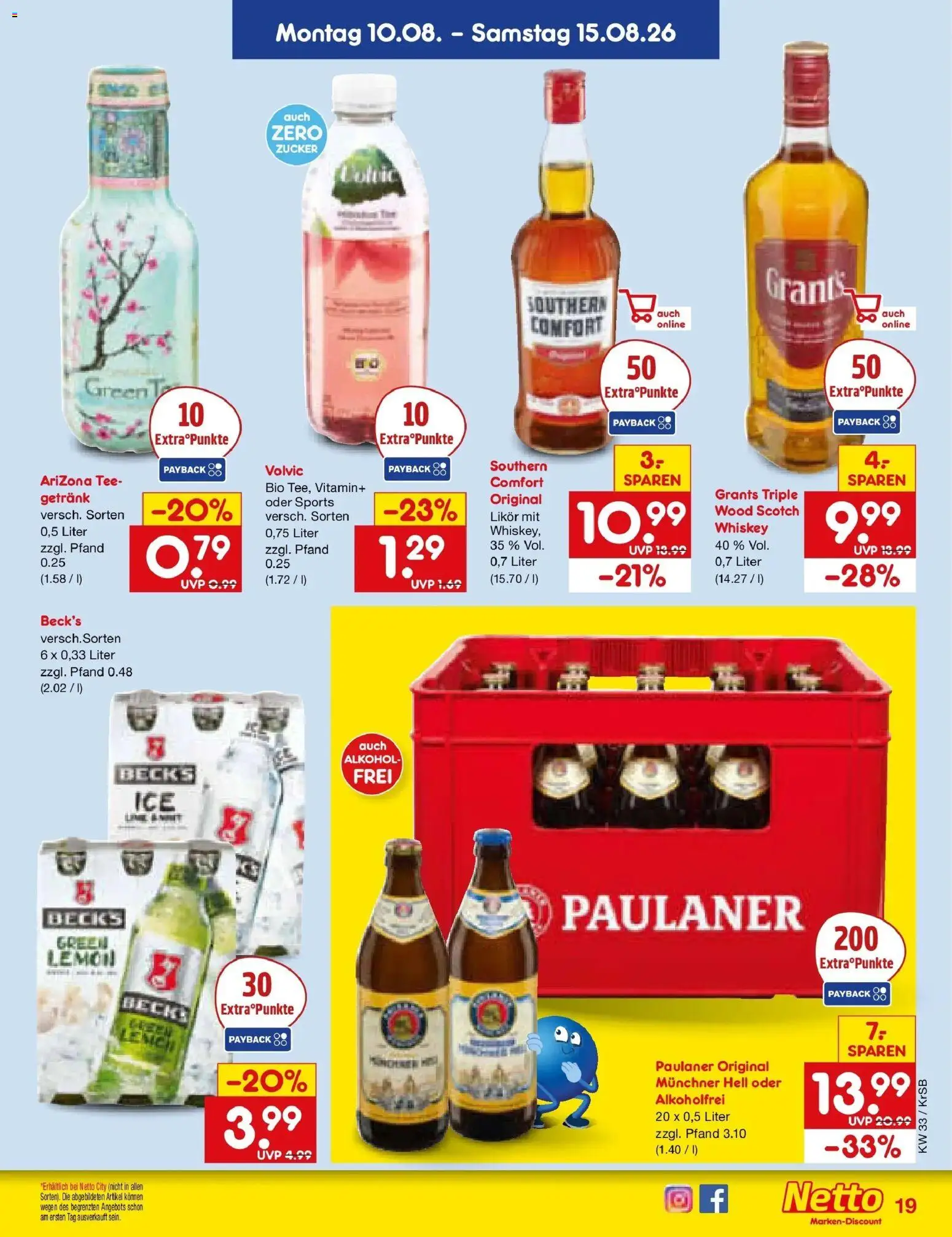 Netto Marken-Discount Prospekt Jüchen (ab 10.08.2026) » Angebote | Seite: 25 | Produkte: Zucker, Tee, Whiskey, Paulaner