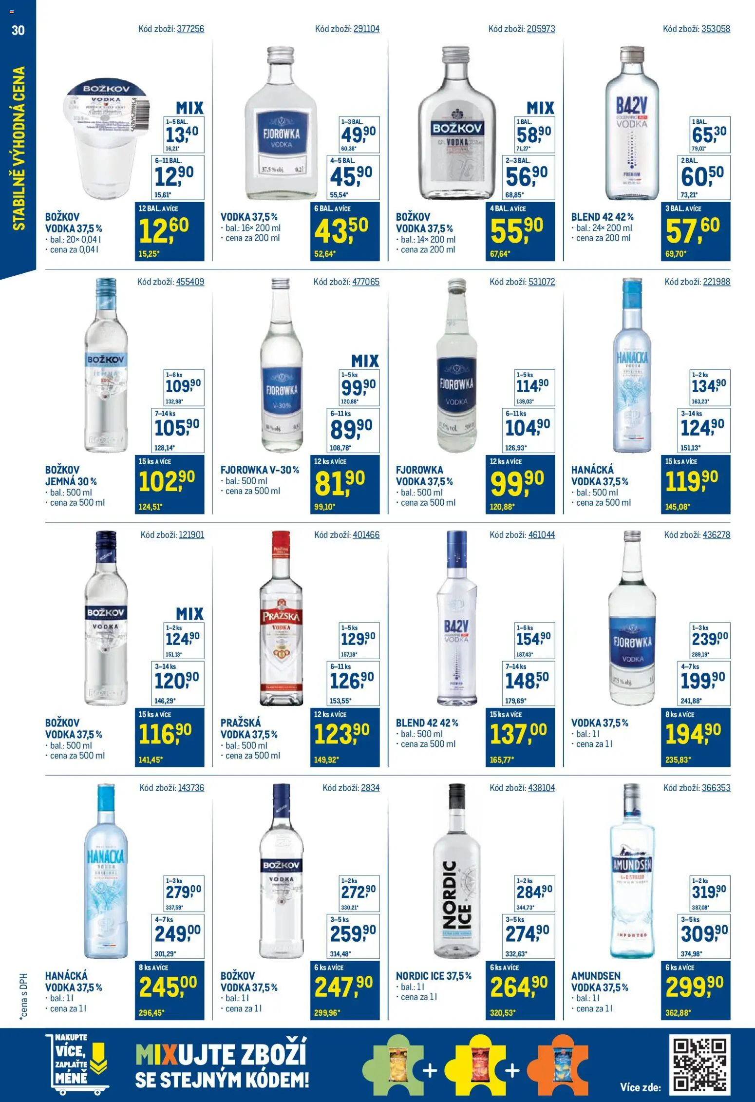Makro leták - Stabilně výhodná cena od 18.05.2026 | Strana: 30 | Produkty: Hanácká vodka, Vodka, Božkov, Pražská vodka
