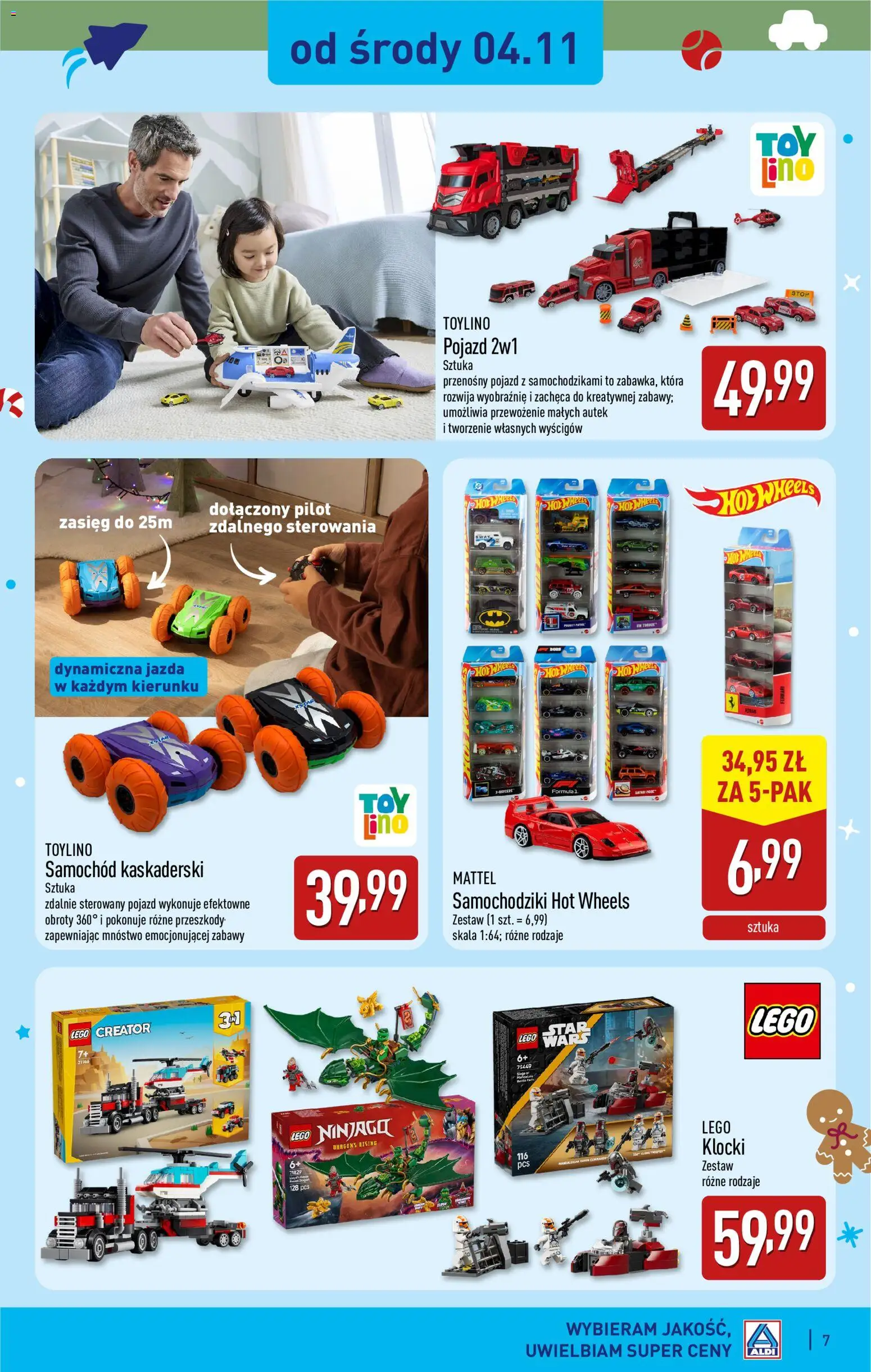Aldi gazetka - Zabawki dla każdego od 31.10.2026 | Strona: 7 | Produkty: Hot wheels, Lego