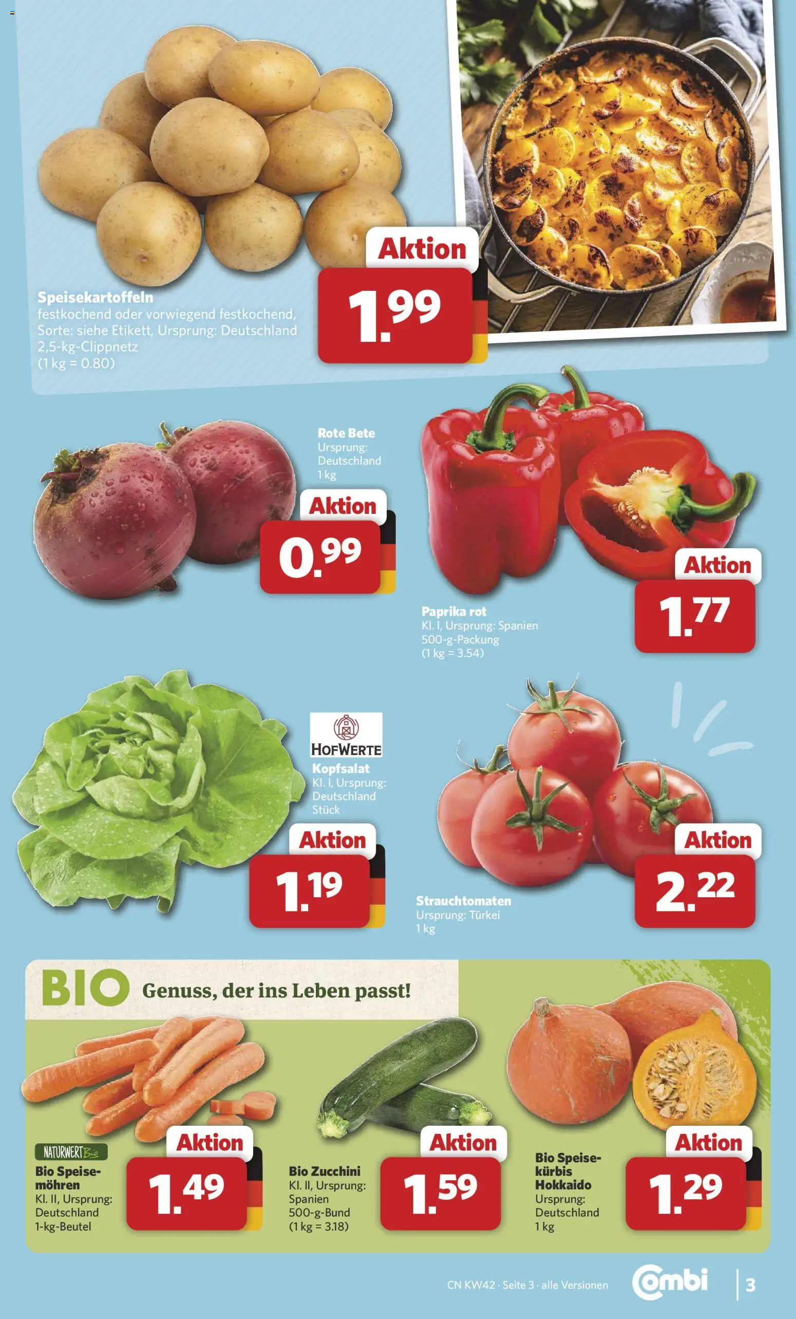 Combi Prospekt – gültig ab 12.10.2026 | Seite: 3 | Produkte: Mohren, Paprika, Kürbis, Zucchini