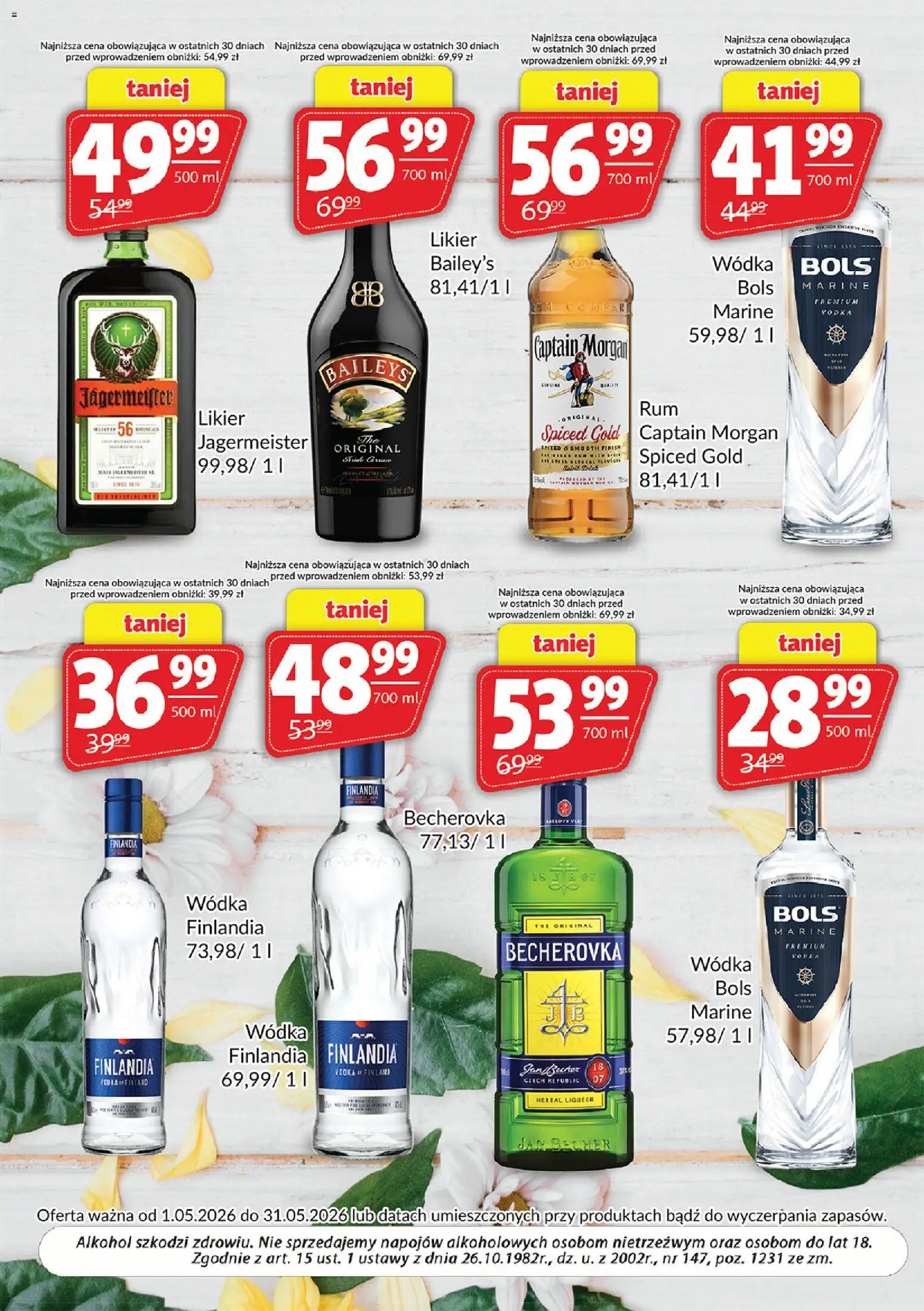 Prim Market gazetka - Oferta alkoholowa od 01.05.2026 | Strona: 4 | Produkty: Captain Morgan, Jagermeister, Wódka, Finish