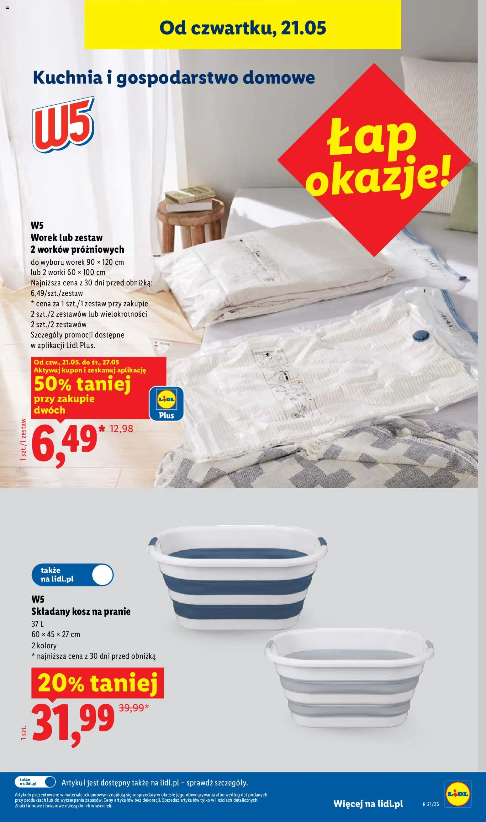 Lidl Katalog od 18.05.2026 | Strona: 33 | Produkty: Składany kosz na pranie, Kosz, Kosz na pranie