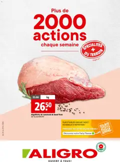 Aligro aktionen 2000 actions Chavannes, Matran, Genève, Sion ab 24.08.2026 gültig