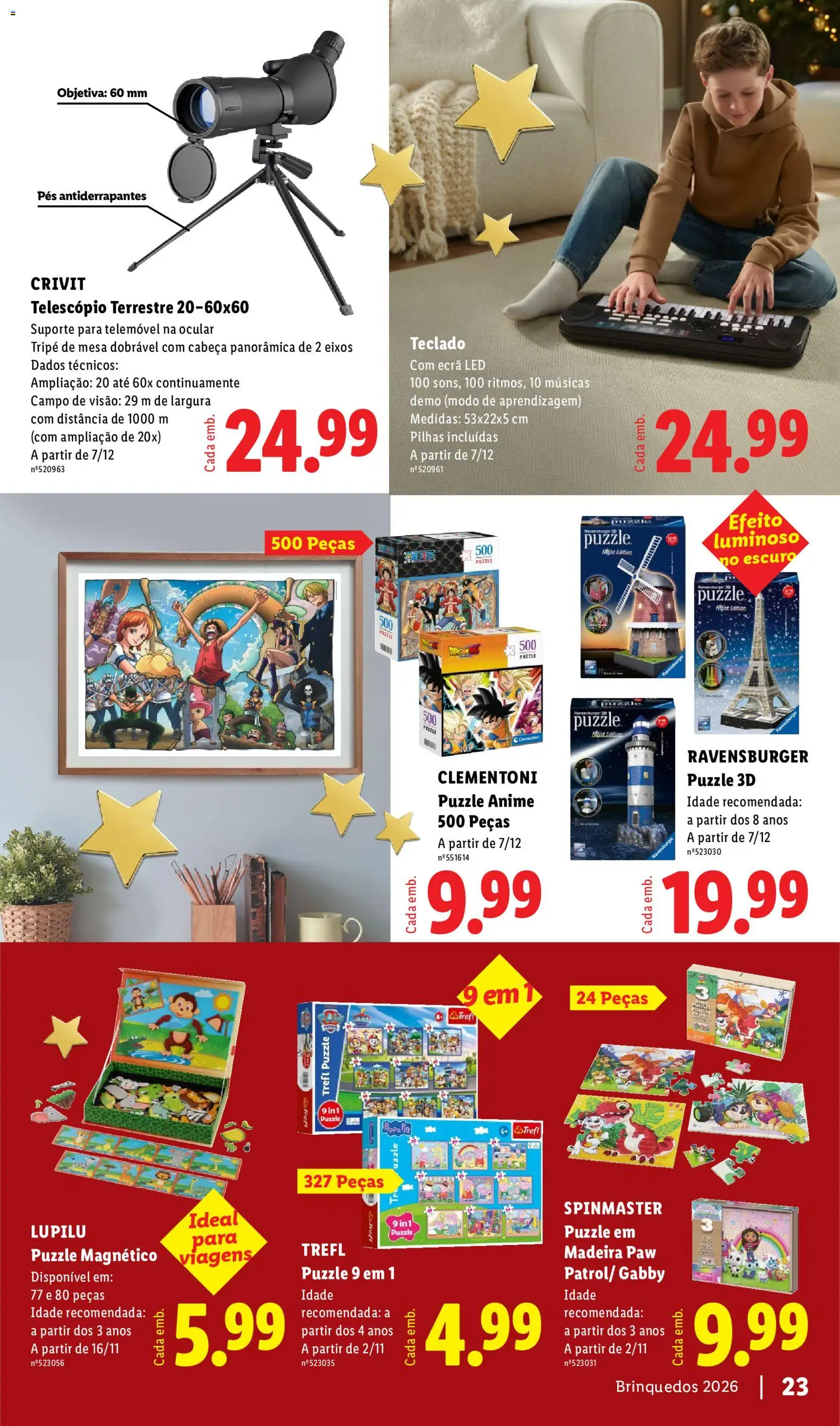 Lidl Folheto Especial Brinquedos │ válido de 26/10/2026 | Página: 23 | Produtos: Mesa dobrável, Telemóvel, Pilhas, Telescópio