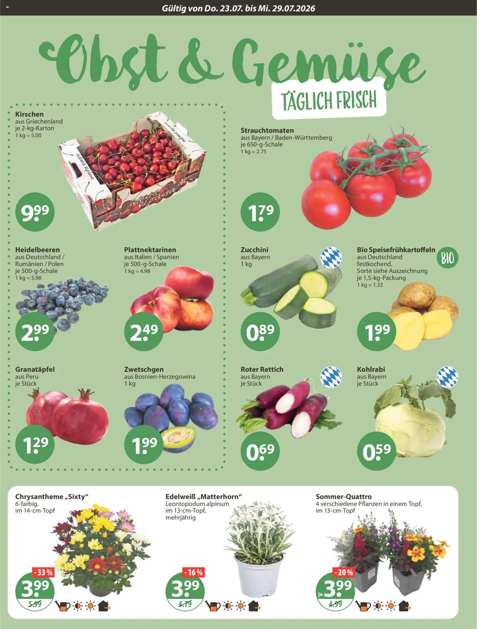 V-Markt Angebote – gültig ab 23.07.2026 | Seite: 4 | Produkte: Kohlrabi, Zwetschgen, Kirschen, Obst
