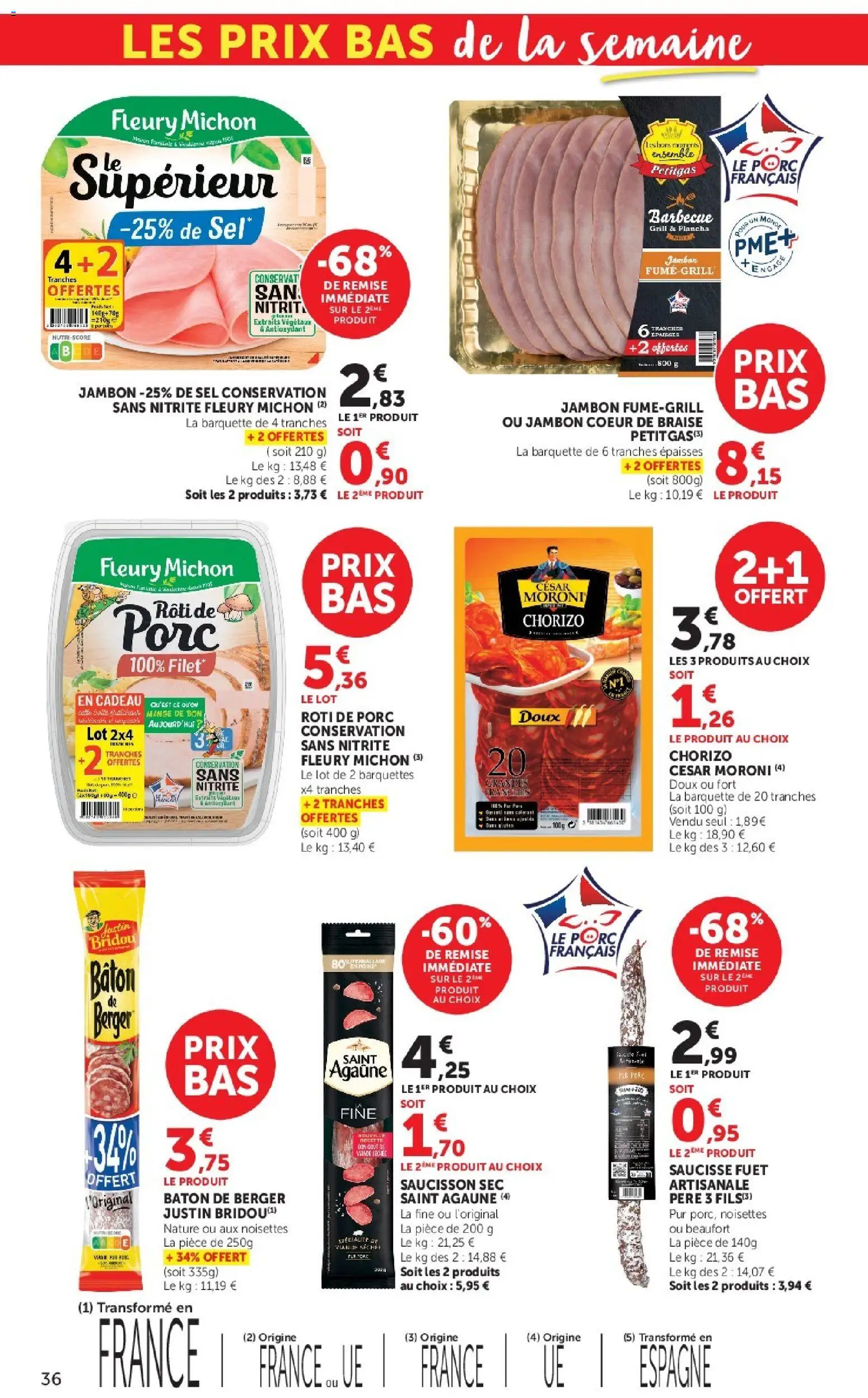 {H1} | Page: 36 | Produits: Chorizo, Saucisson, Sel, Saucisse