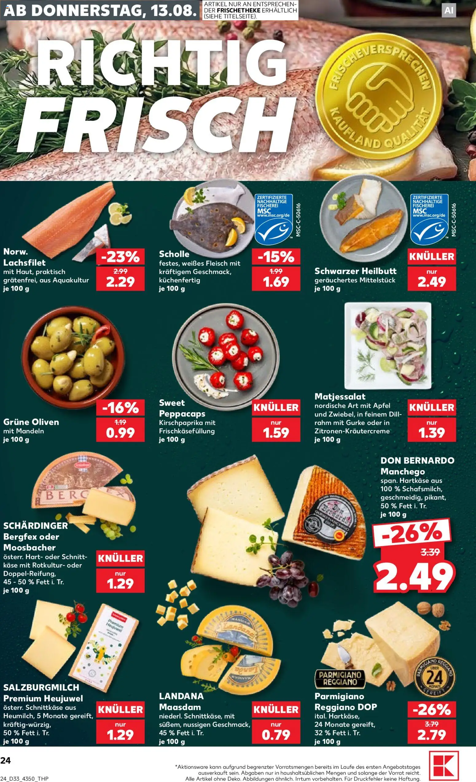 Kaufland Prospekt Frankfurt (Oder) – gültig ab 13.08.2026 | Seite: 24 | Produkte: Käse, Äpfel, Mandeln, Dill