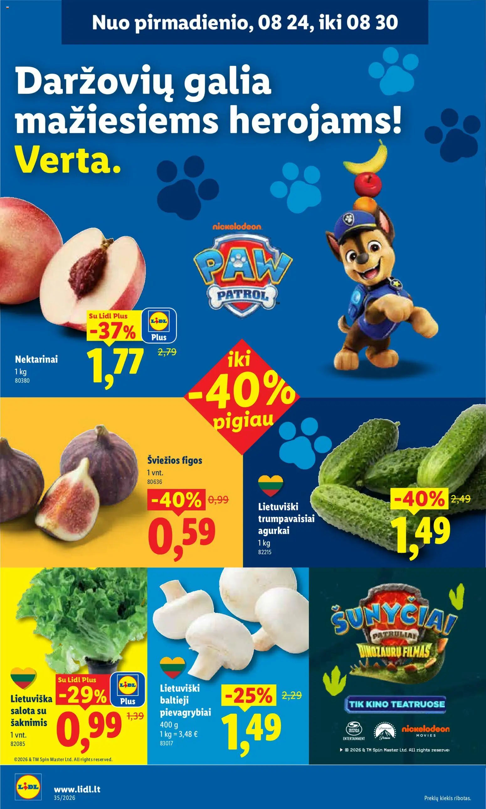 LIDL akcijos nuo 2026.08.24 | Puslapis: 4 | Prekių: Agurkai, Salota, Pievagrybiai