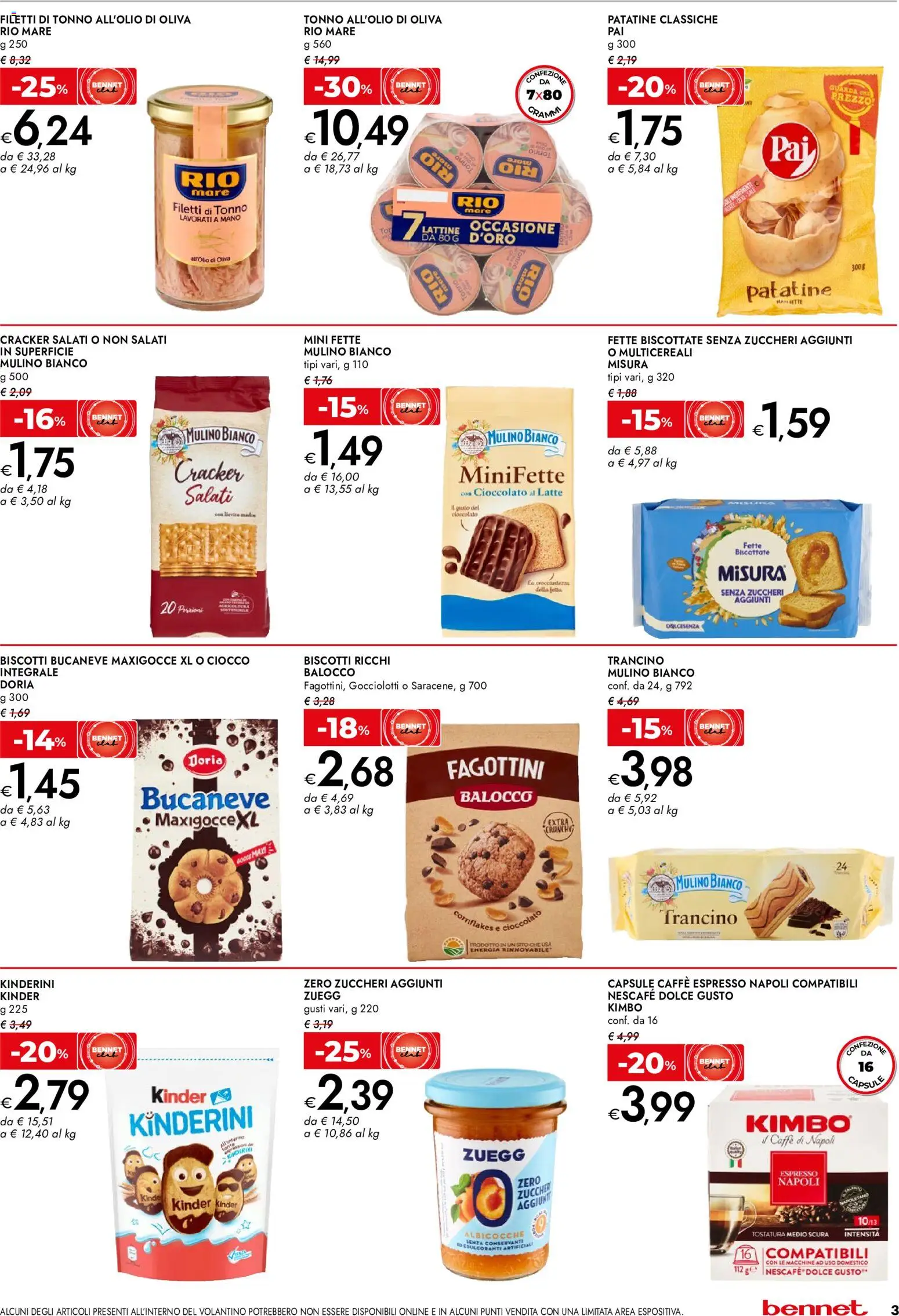Volantino bennet del 24/09/2026 | Pagina: 3 | Prodotti: Cioccolato, Biscotti, Latte, Nescafé