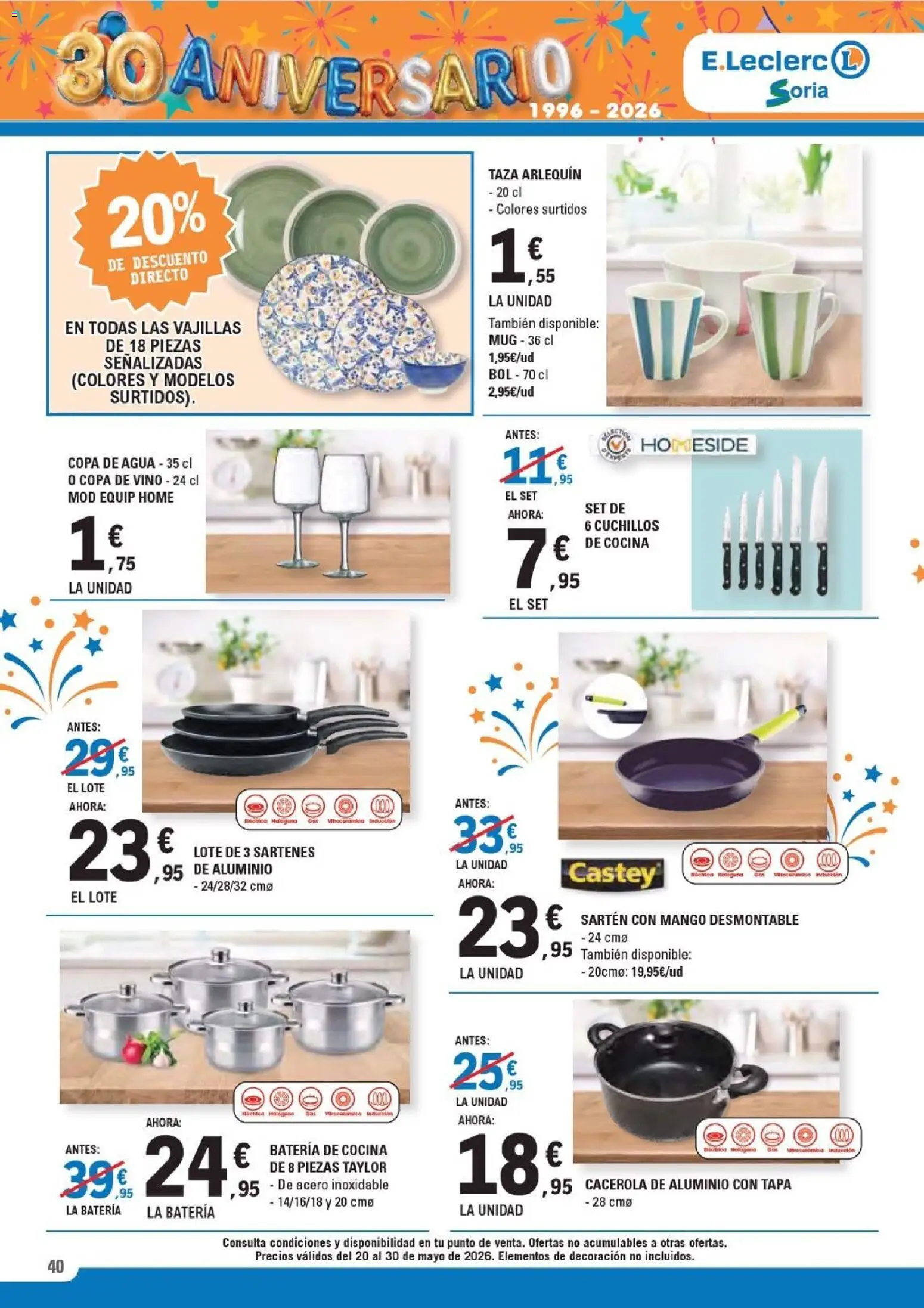 E.Leclerc Soria │ válido desde el 20.05.2026 | Página: 40 | Productos: Vino, Cocina, Ρούτερ, Batería