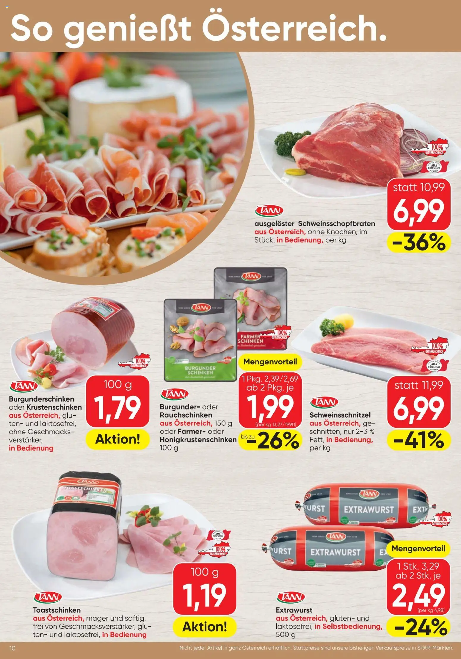 Spar - Flugblatt gültig ab 21.05.2026 | Seite: 10 | Produkte: Wurst, Schinken
