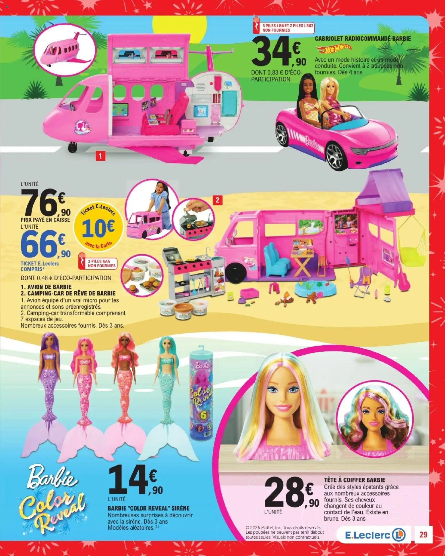{H1} | Page: 29 | Produits: Tête à coiffer, Barbie, Piles