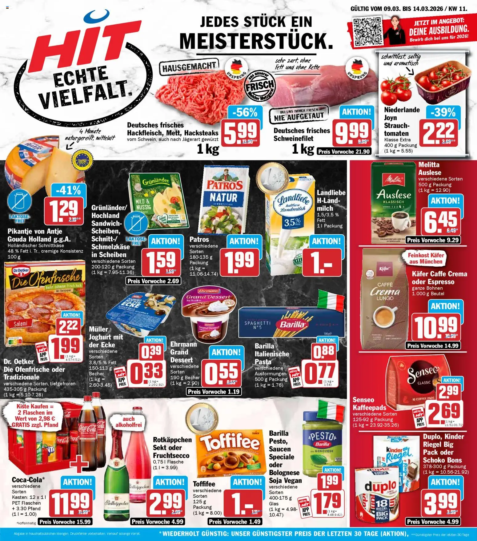 HIT Prospekt 	 – gültig ab 09.03.2026 | Seite: 1 | Produkte: Sekt, Tomaten, Grunlander, Pasta