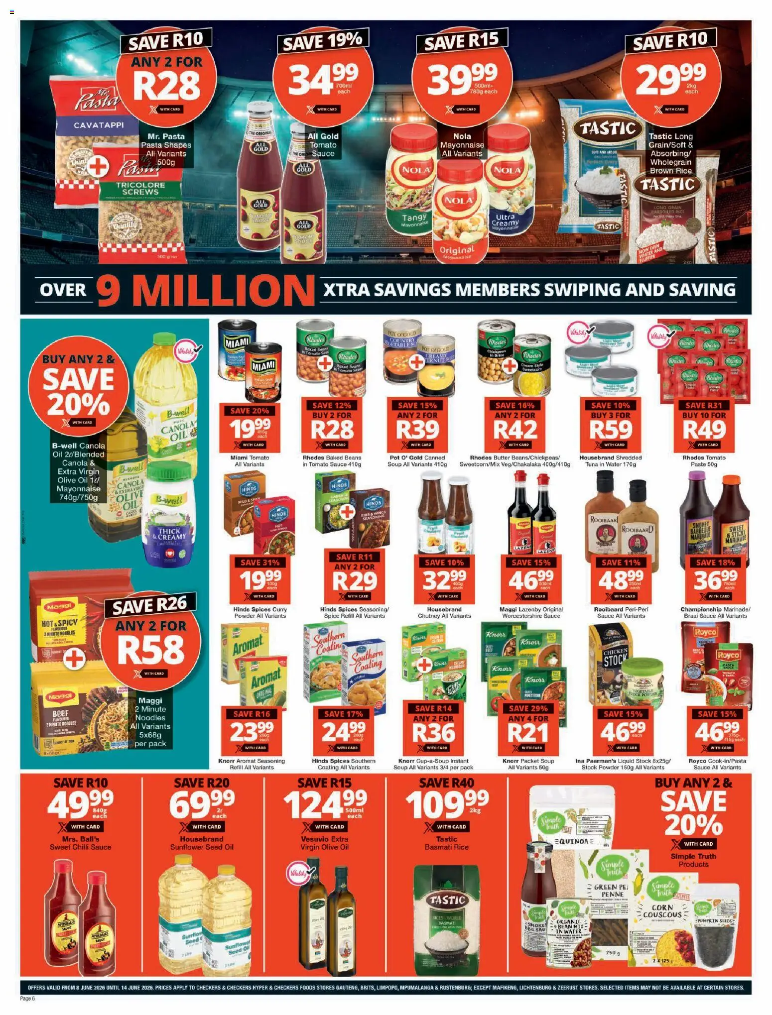 New Checkers catalogue – valid from 08.06.2026 | Page: 6 | Products: Ribs, Butter, Stock, Aromat