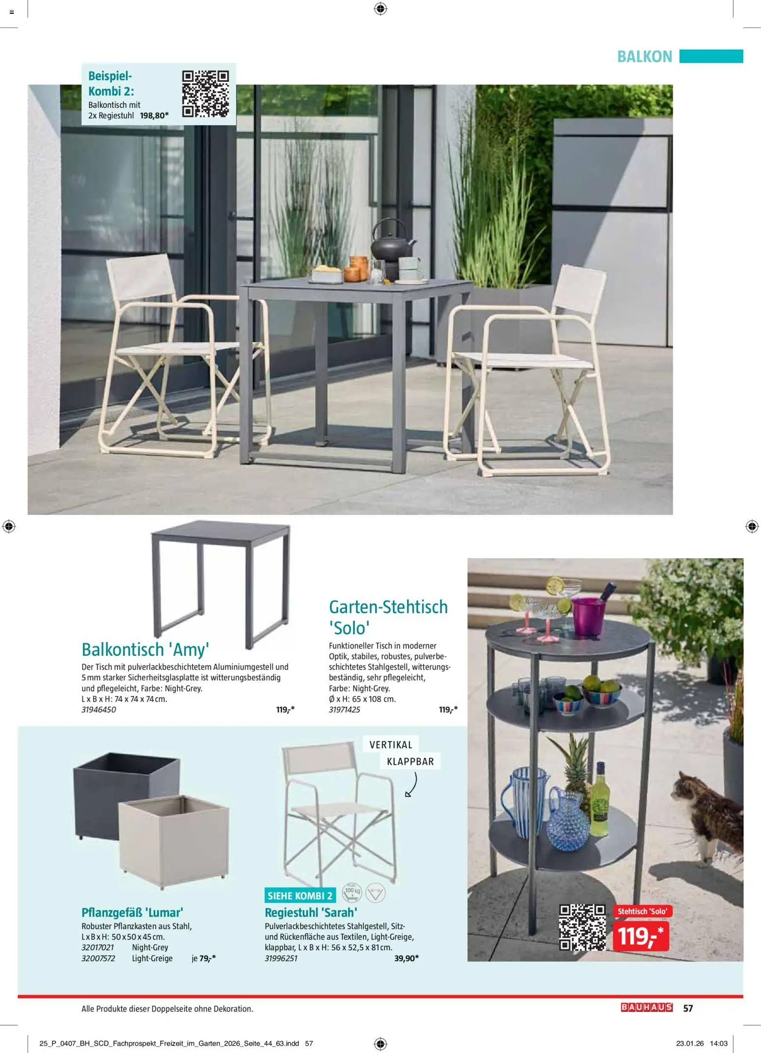 Bauhaus Freizeit im Garten gültig ab 01.05.2026 | Seite: 57 | Produkte: Tisch