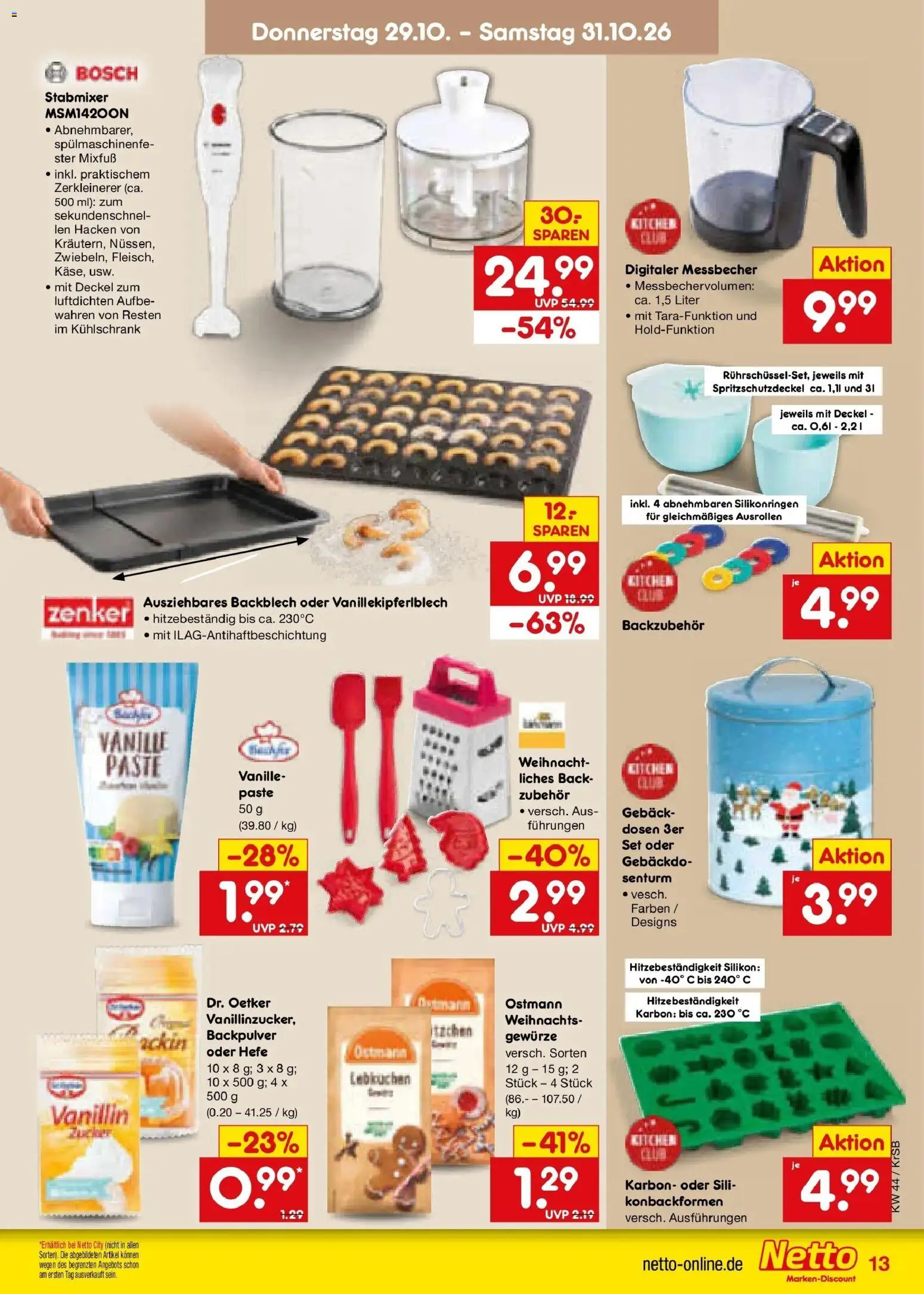 Netto Marken-Discount Prospekt Baesweiler – gültig ab 26.10.2026 | Seite: 43 | Produkte: Bosch, Vanille, Gewürze, Stabmixer
