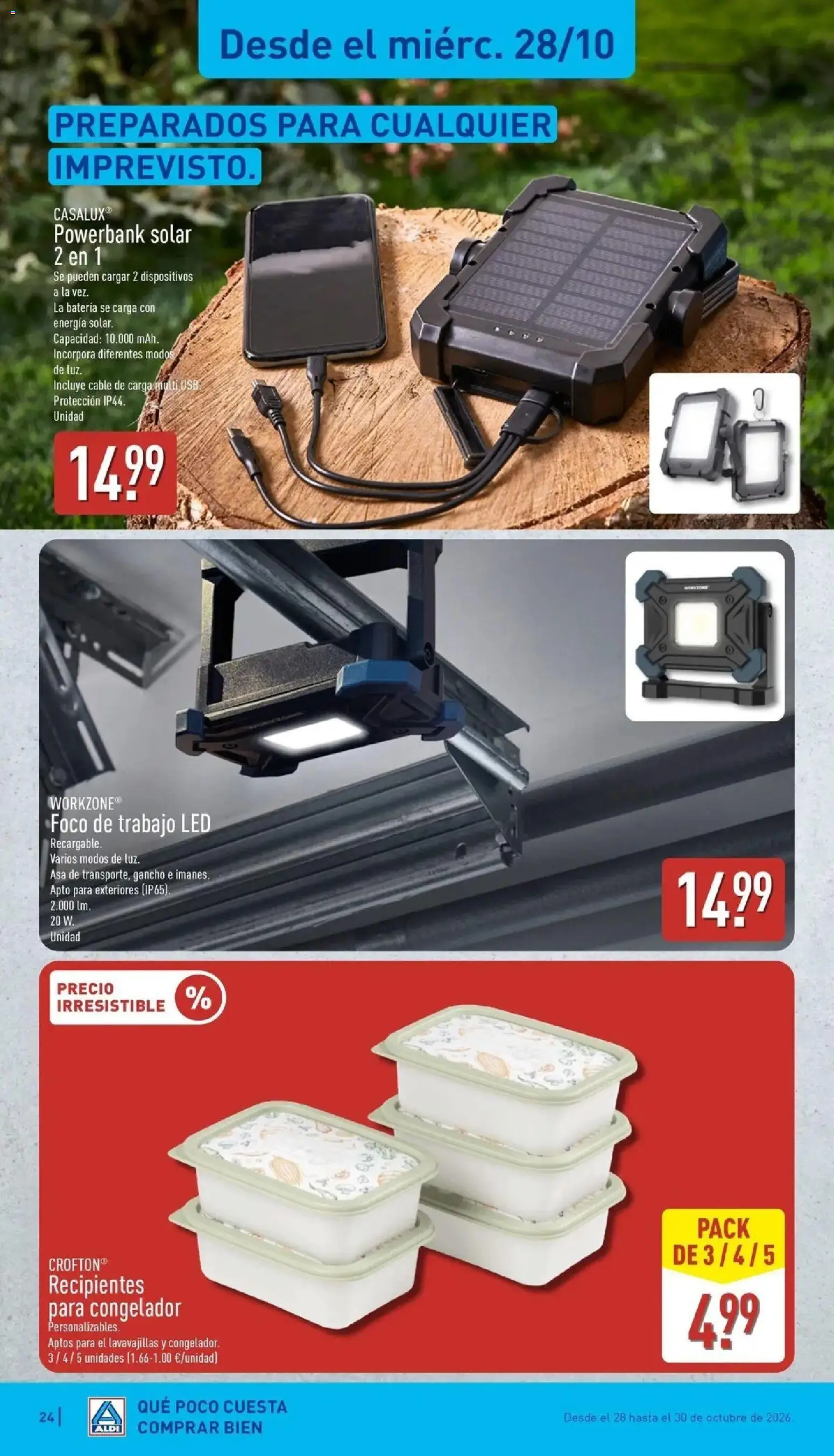 Aldi - Qué poco cuesta comprar bien │ válido desde el 26/10/2026 | Página: 24 | Productos: Cable, USB, Congelador, Lavavajillas