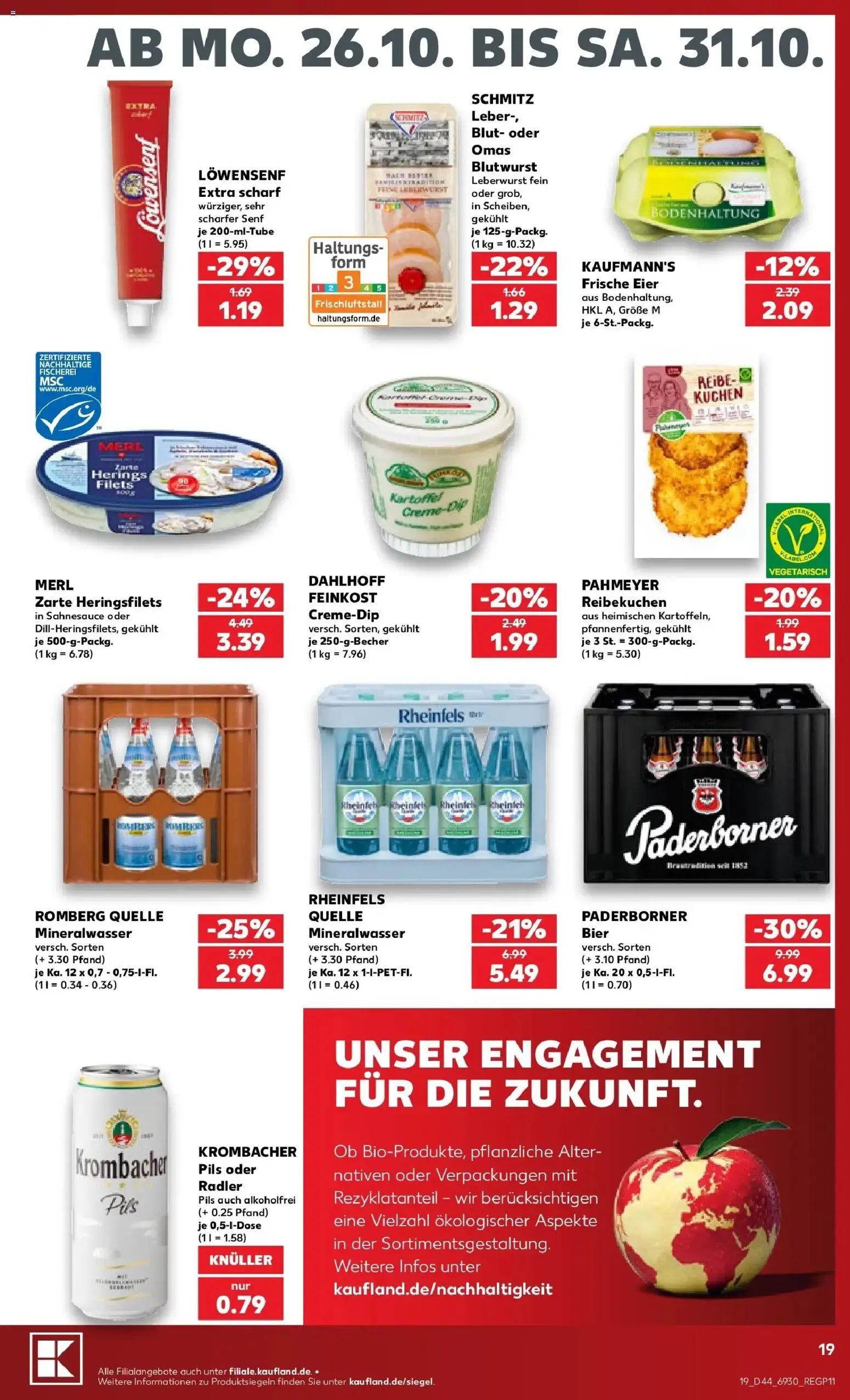 Prospekt Kaufland ab 26.10.2026 » Angebote Online zum Blättern | Seite: 23 | Produkte: Eier, Bier, Mineralwasser, Kuchen