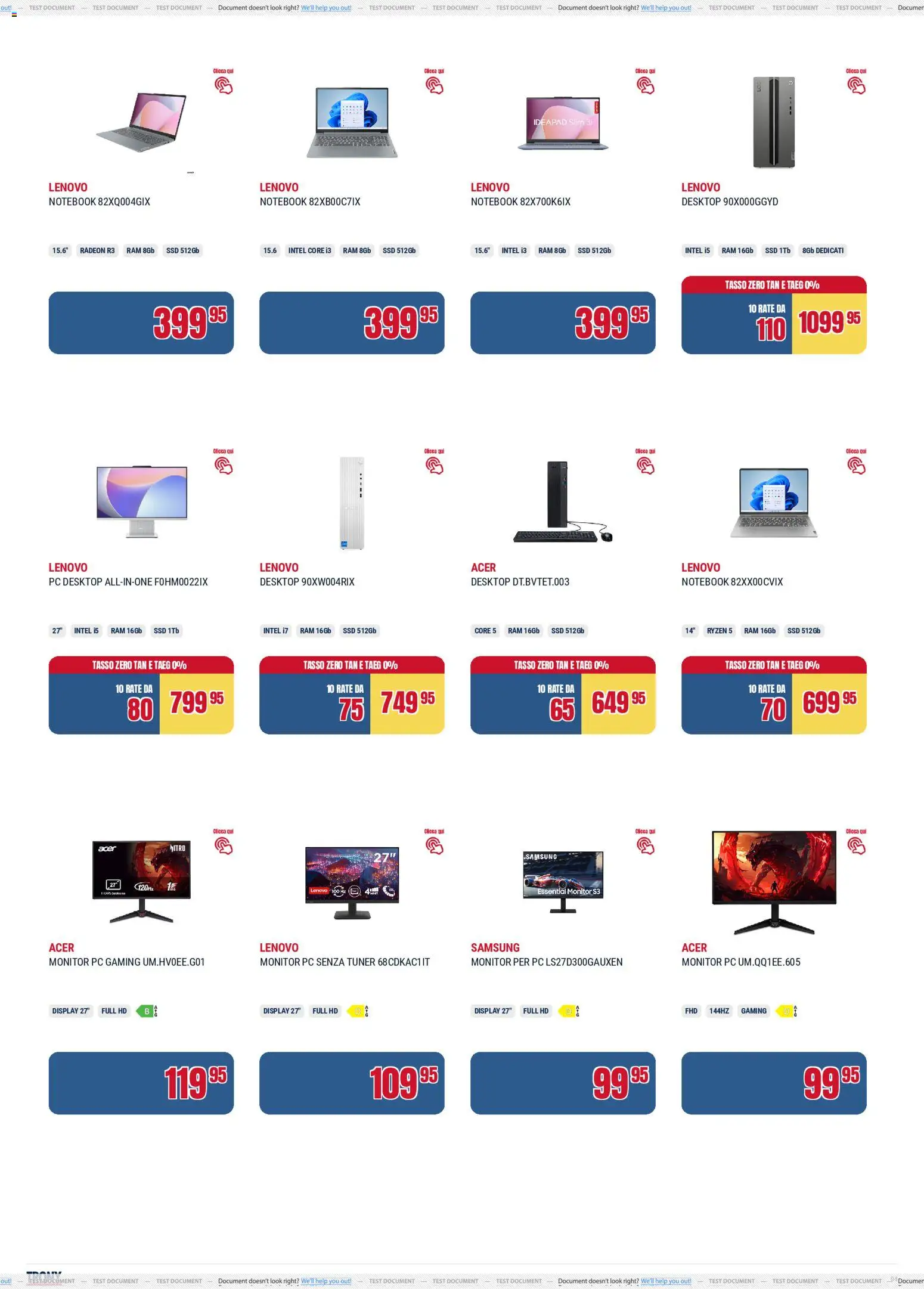 Volantino Trony del 21.05.2026 | Pagina: 4 | Prodotti: Monitor, Notebook, PC, Samsung