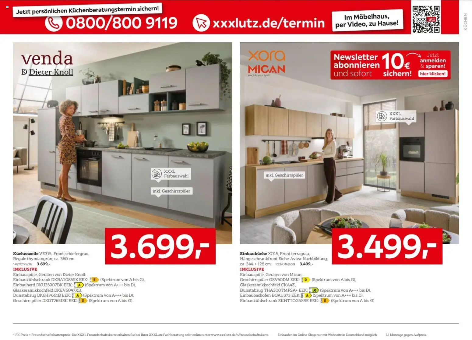 XXXLutz Prospekt – gültig ab 19.09.2026 | Seite: 22 | Produkte: Einbauküche, Küchenzeile, Dunstabzug, Kuchen