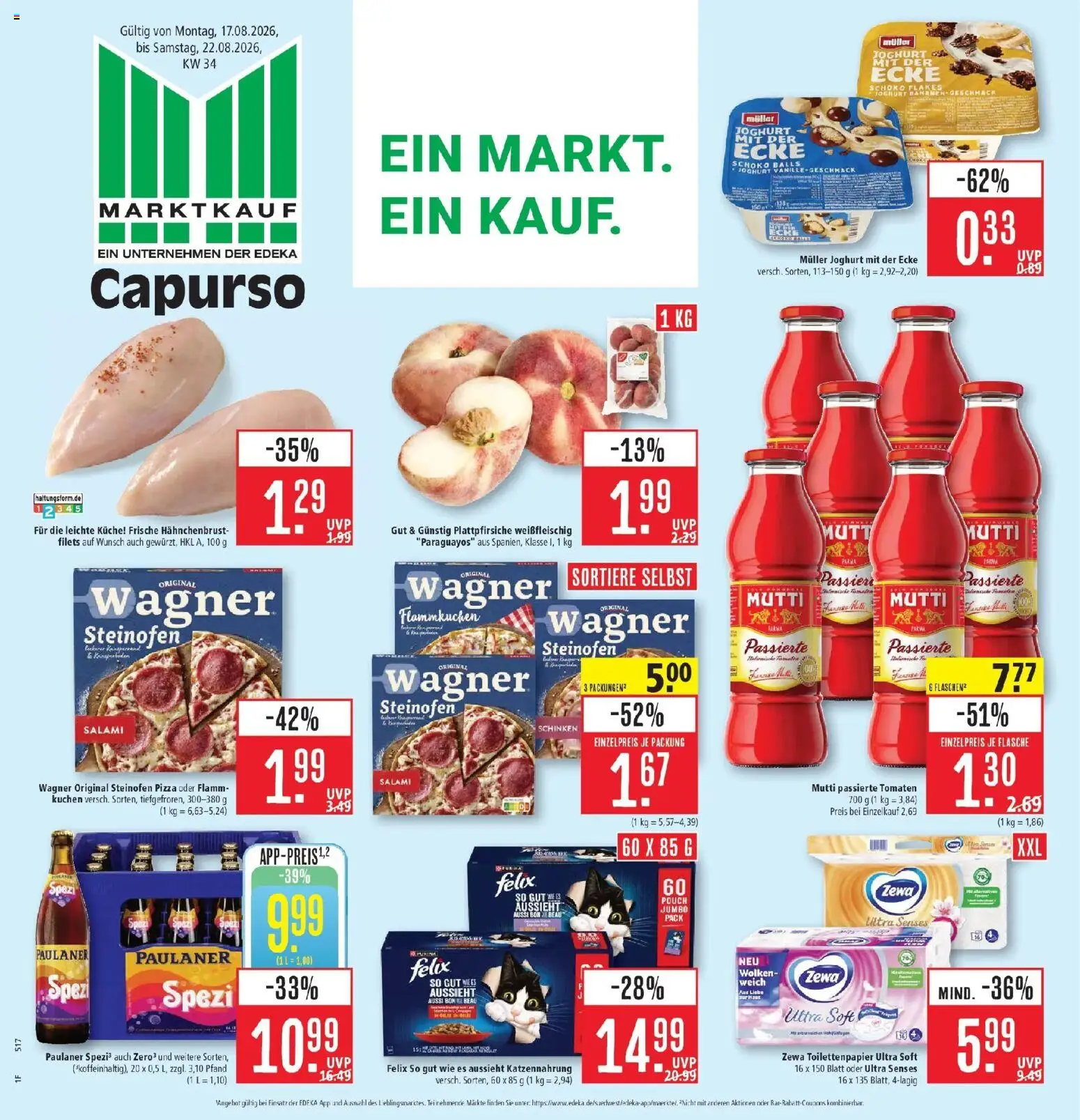 Marktkauf Prospekt Schorndorf (ab 17.08.2026) » Angebote online | Seite: 1 | Produkte: Küche, Salami, Paulaner, Hahnchenbrust