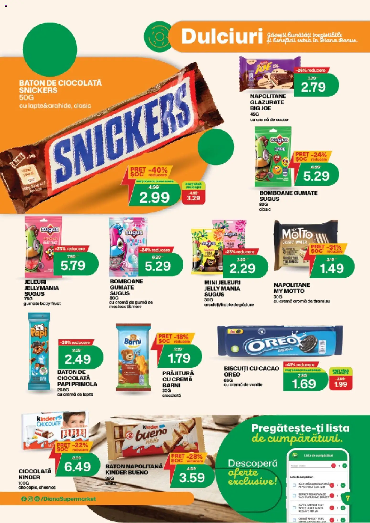 Noul catalog Diana – valabil de la 16.05.2026 | Pagină: 7 | Produse: Cremă, Tiramisu, Ciocolată, Jeleuri