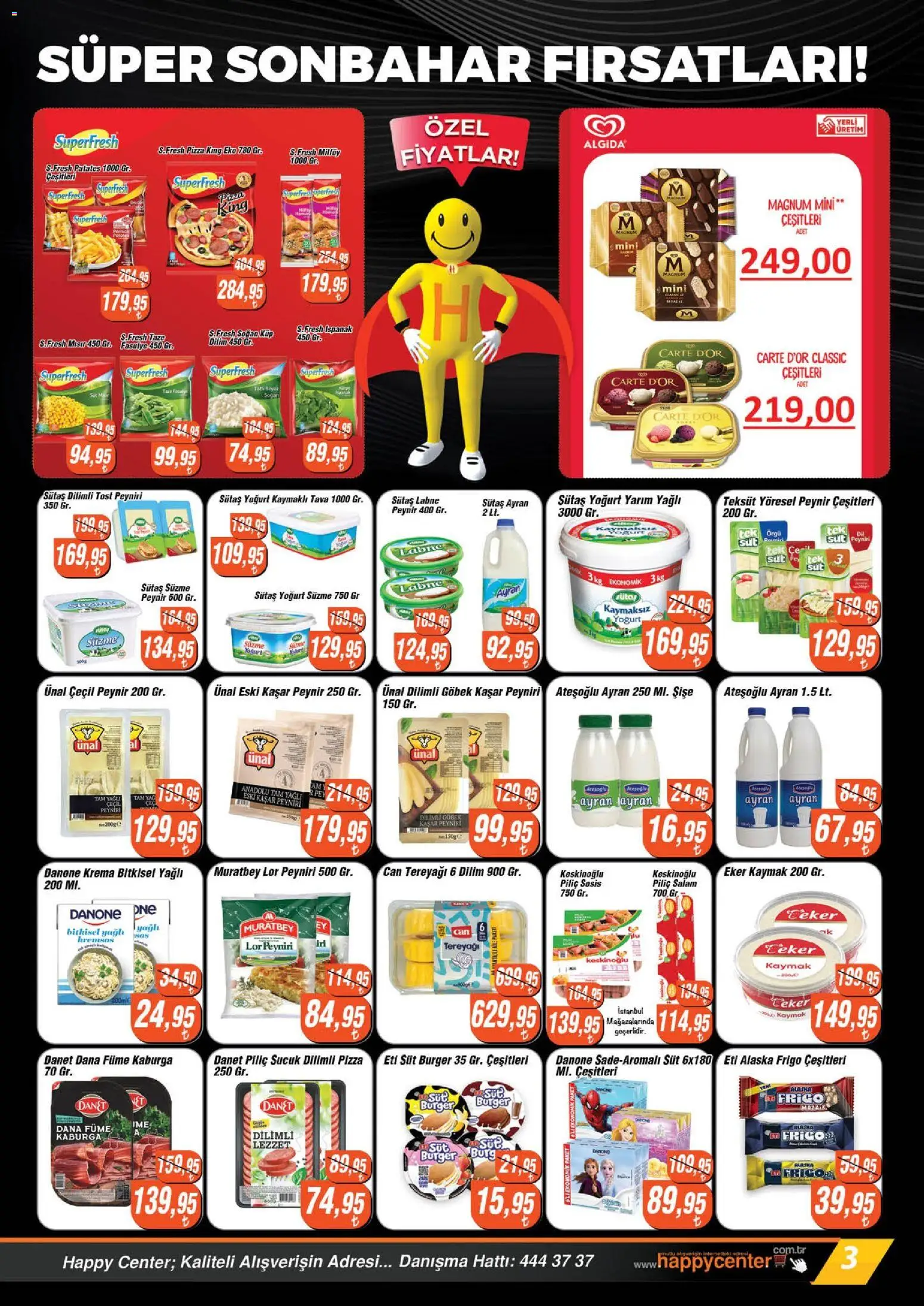 Happy Center Katalog - 07 Ekim 2026 tarihinden itibaren geçerlidir | Sayfa: 3 | Ürünler: Süt, Ispanak, Piliç, Mısır