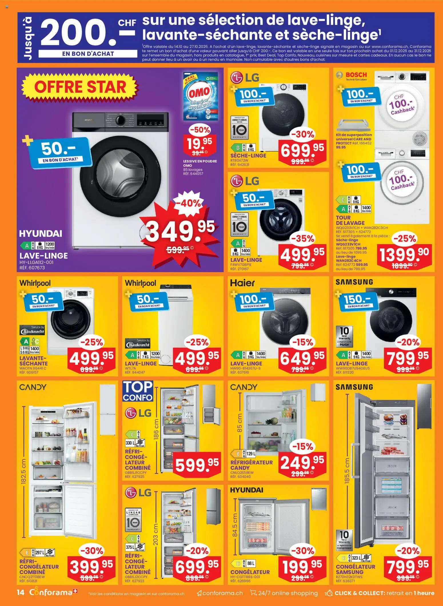 Conforama aktionen FR – gültig ab 14.10.2026 | Seite: 14 | Produkte: Top, Samsung, Bosch, LG