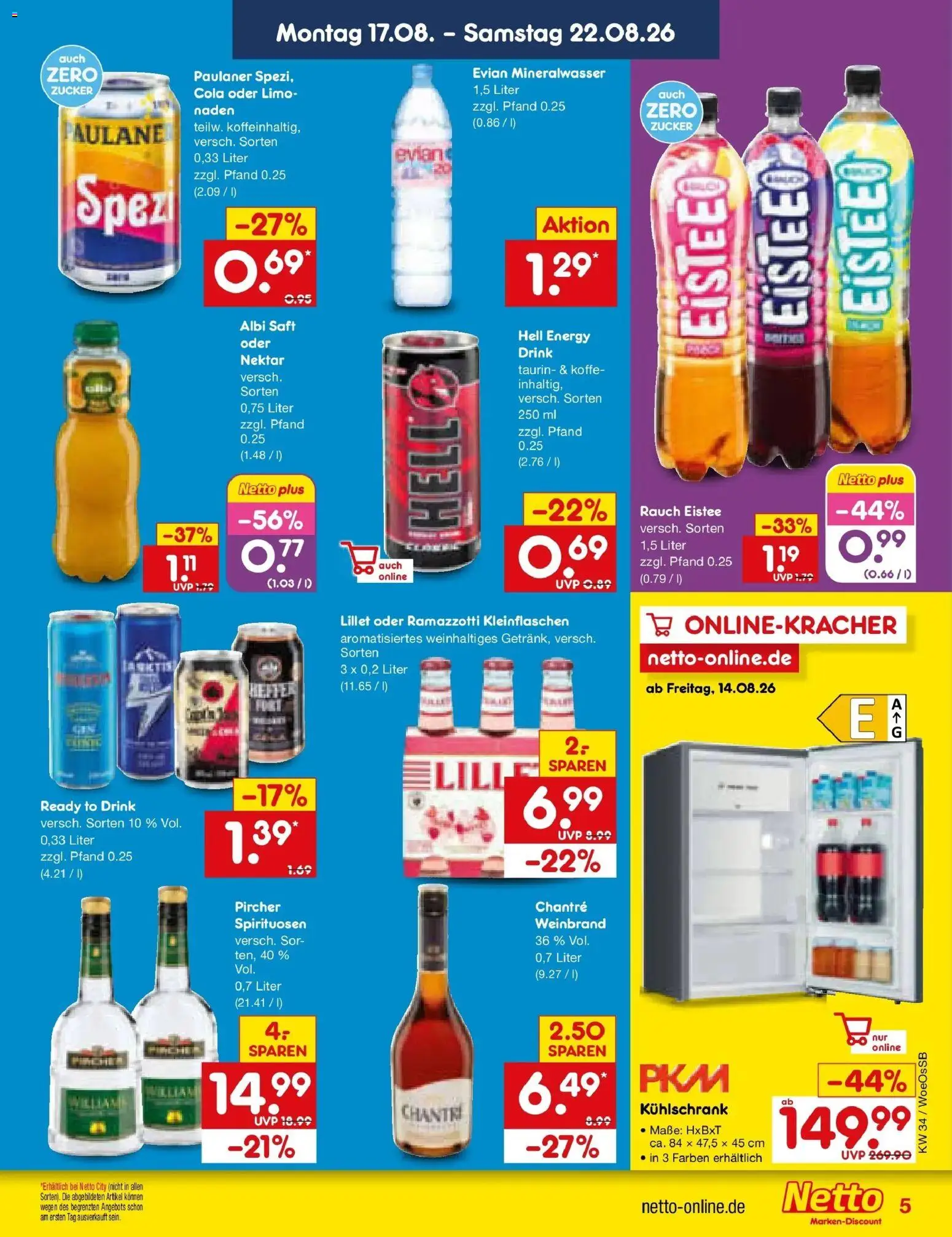 Netto Marken-Discount Prospekt Gemmingen – gültig ab 17.08.2026 | Seite: 7 | Produkte: Cola, Energy, Lillet, Paulaner