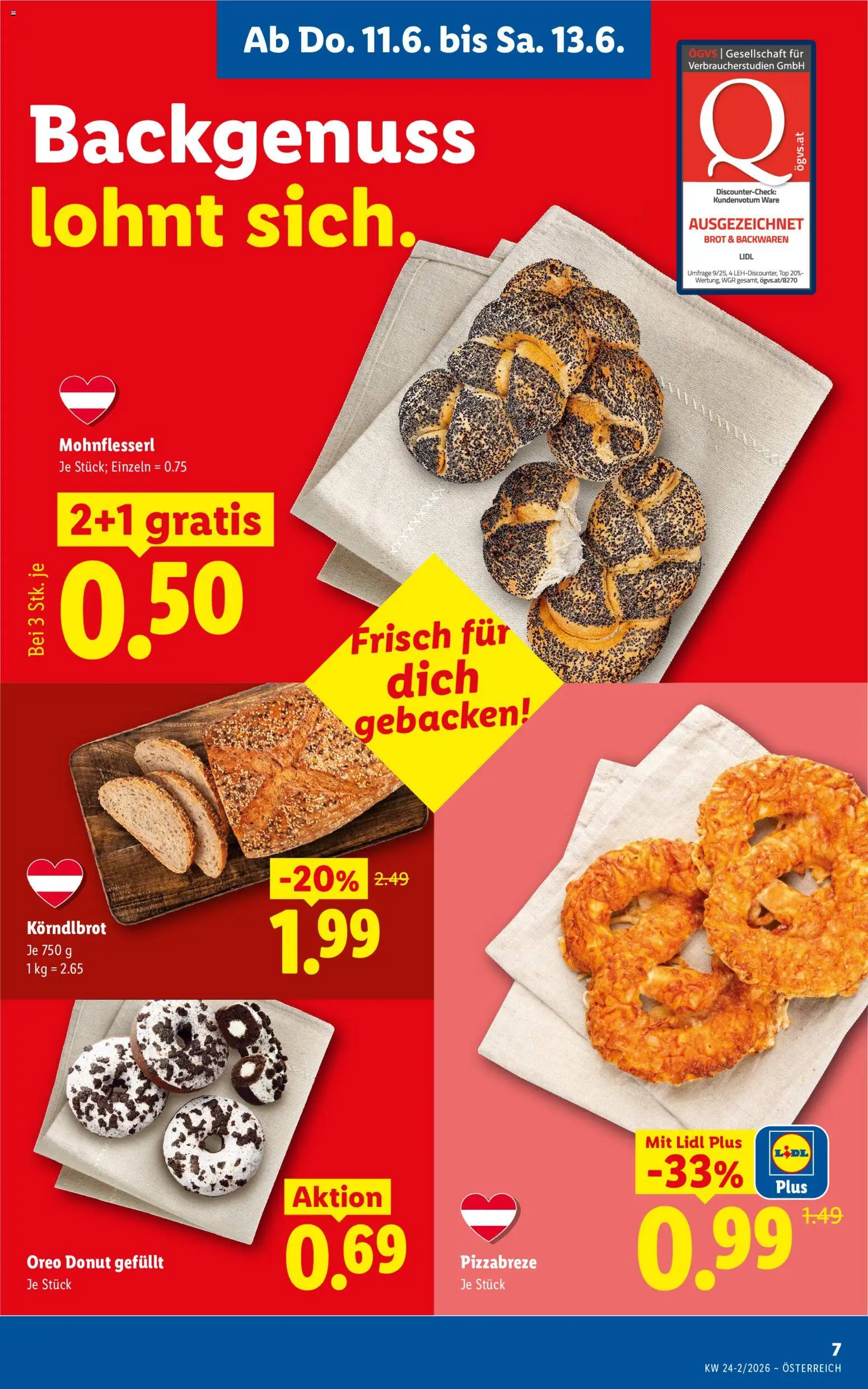 Lidl Flugblatt - Oberpullendorf, Güssing, Oberwart gültig ab 11.06.2026 | Seite: 9 | Produkte: Brot