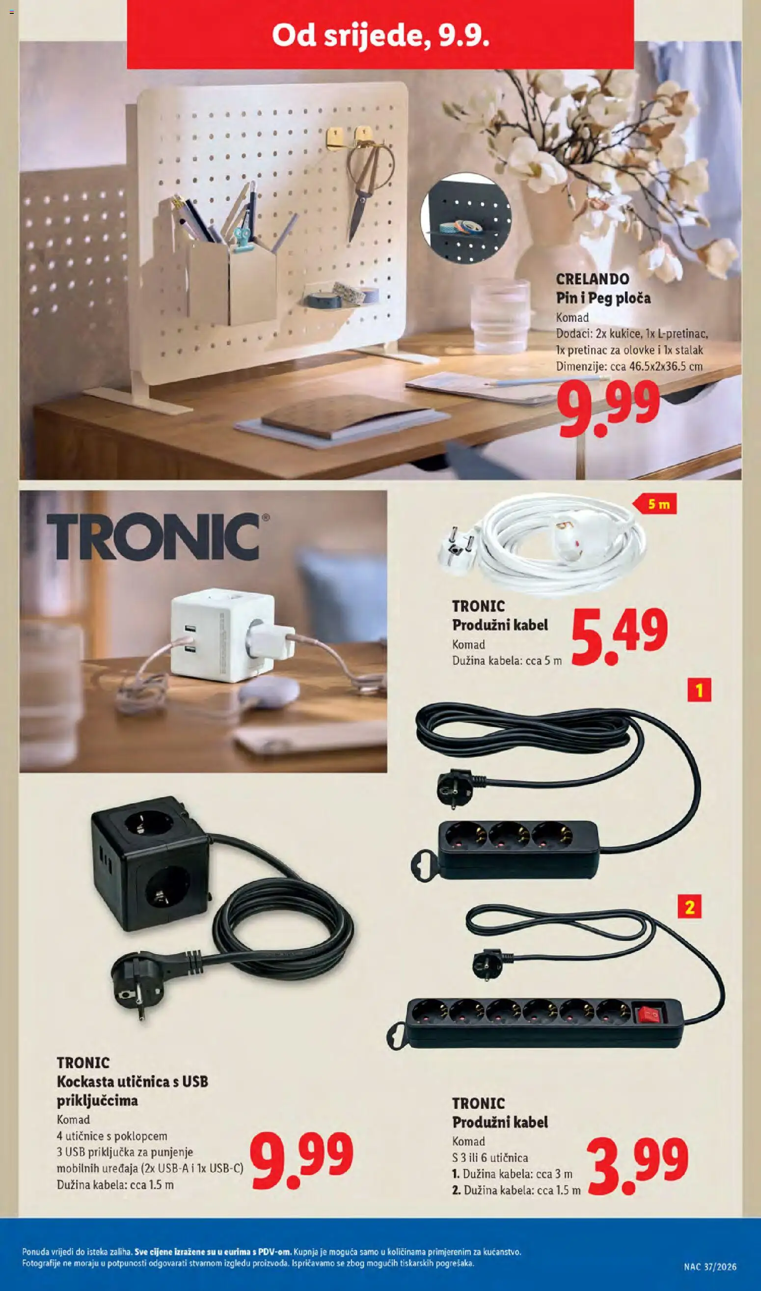 Lidl katalog | vrijedi od 07.09.2026 | Stranica: 51 | Proizvodi: Utičnica, Produžni kabel, Stalak, Kabel