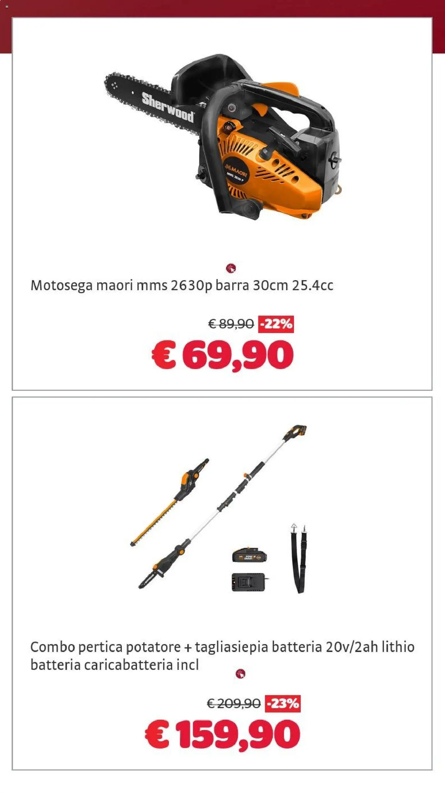 Volantino Brico Center del 07/10/2026 | Pagina: 6 | Prodotti: Motosega, Batteria