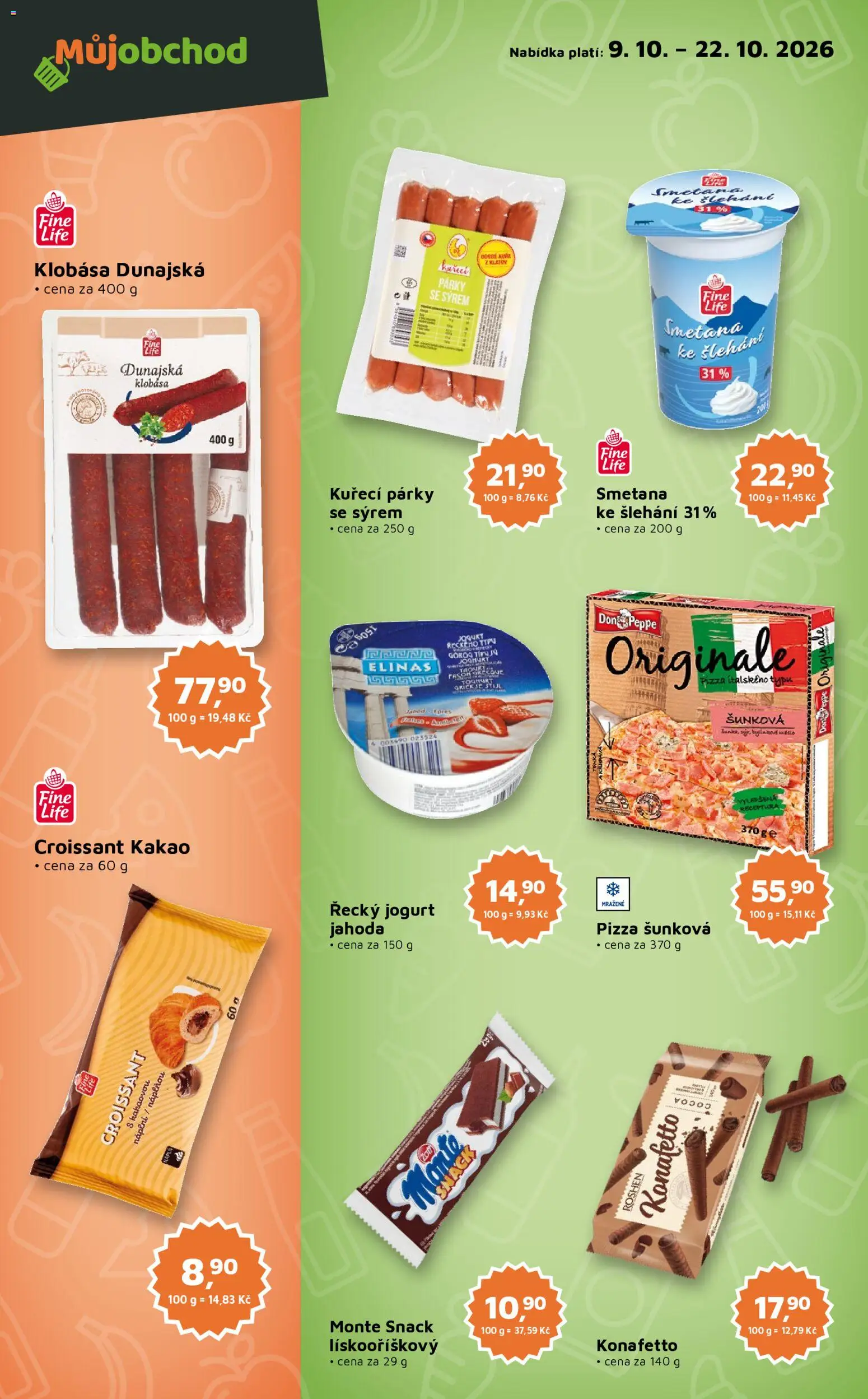 Můj obchod leták - Brand od 09.10.2026 | Strana: 2 | Produkty: Máslo, Jogurt, Pizza, Smetana