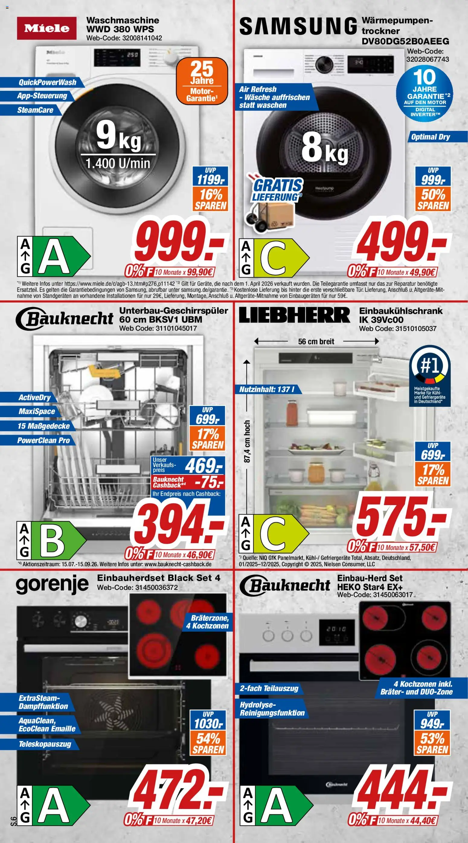 Expert Prospekt Giessen – gültig ab 31.08.2026 | Seite: 6 | Produkte: Gorenje, Trockner, Waschmaschine, Samsung
