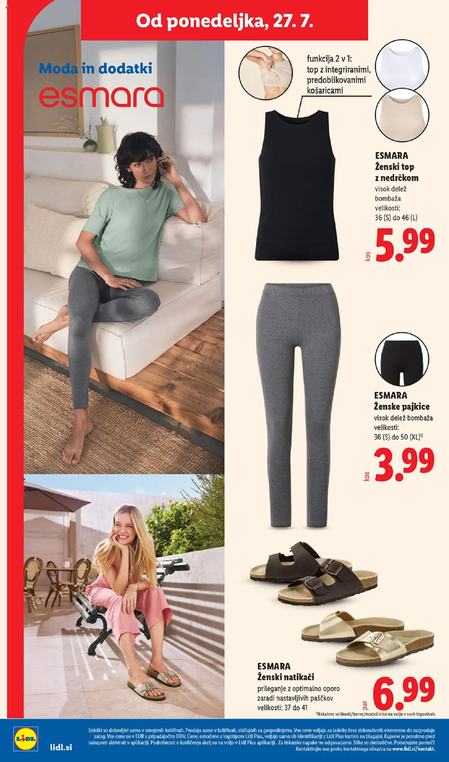 Novi Lidl katalog ponudbe – veljaven od 23.07.2026 | Stran: 60 | Izdelki: Pajkice, Natikaci
