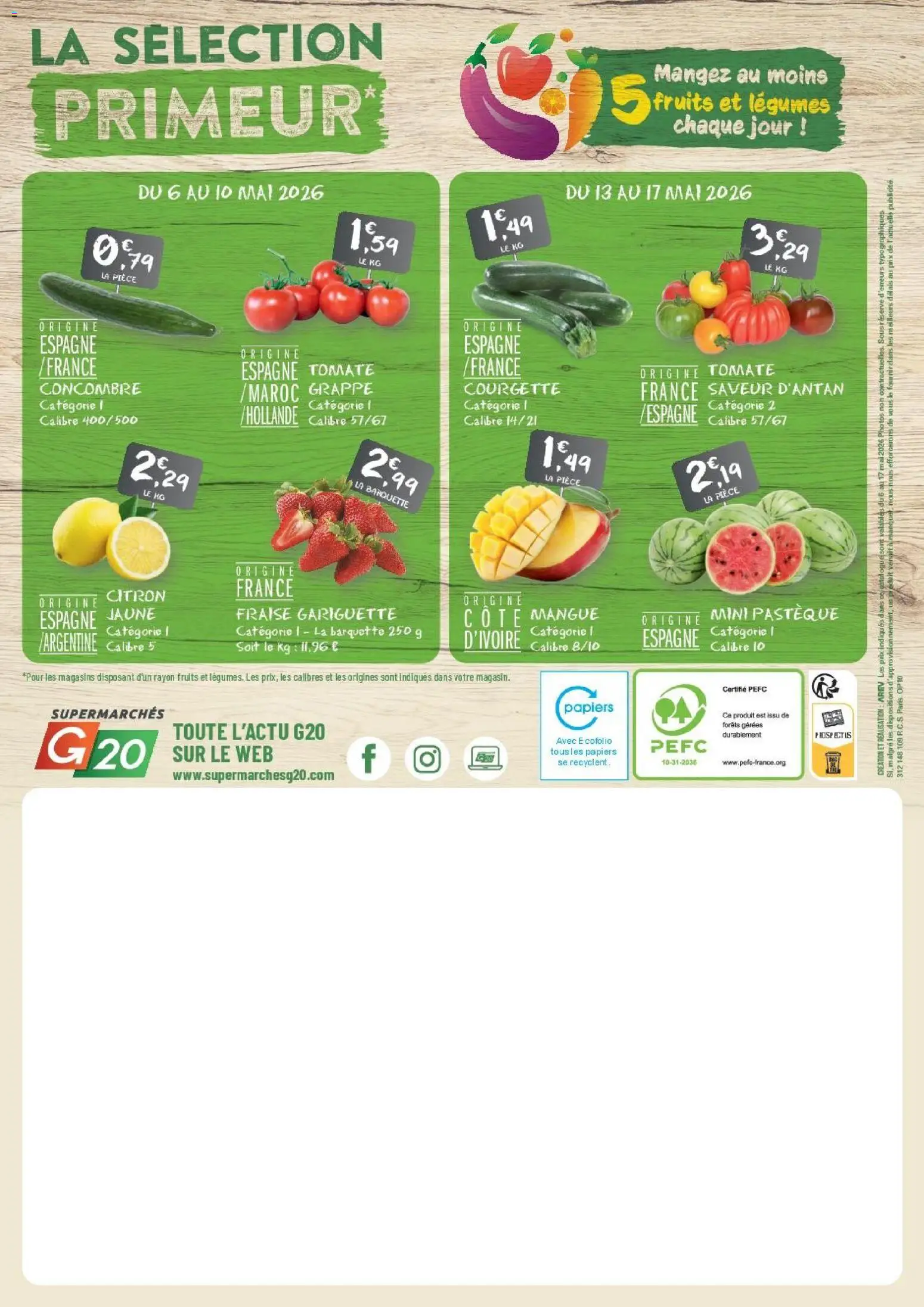 {H1} | Page: 20 | Produits: Citron, Concombre, Fraise, Courgette
