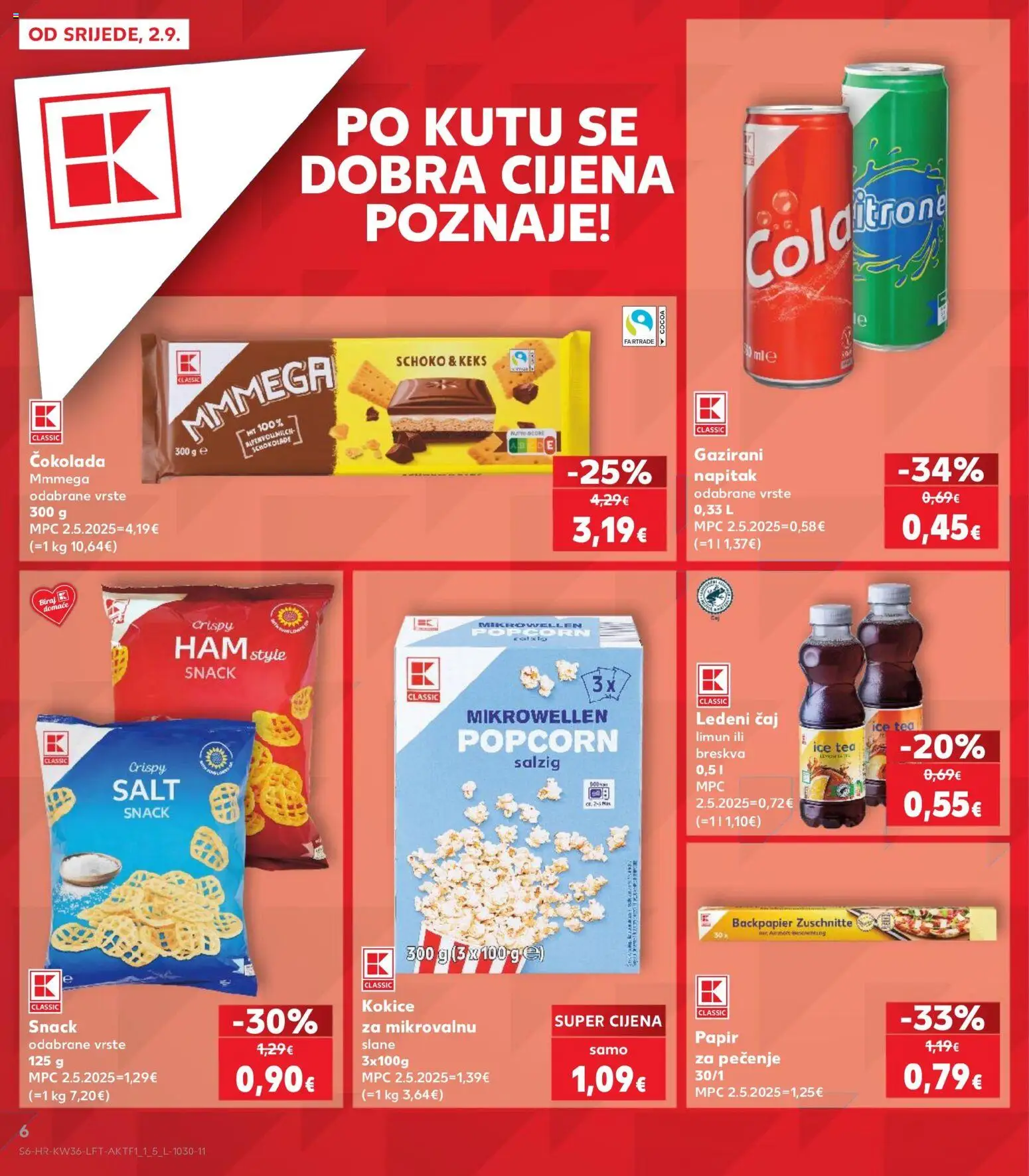 Kaufland katalog | vrijedi od 02.09.2026 | Stranica: 6 | Proizvodi: Ledeni čaj, Čaj, Papir za pečenje, Napitak