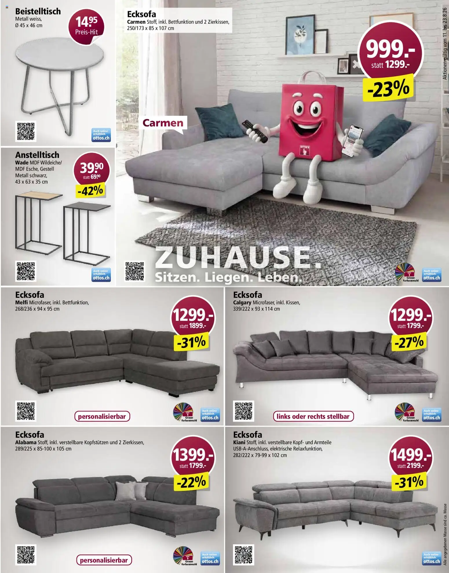 Otto's aktionen – gültig ab 11.08.2026 | Seite: 5 | Produkte: Ecksofa, Beistelltisch