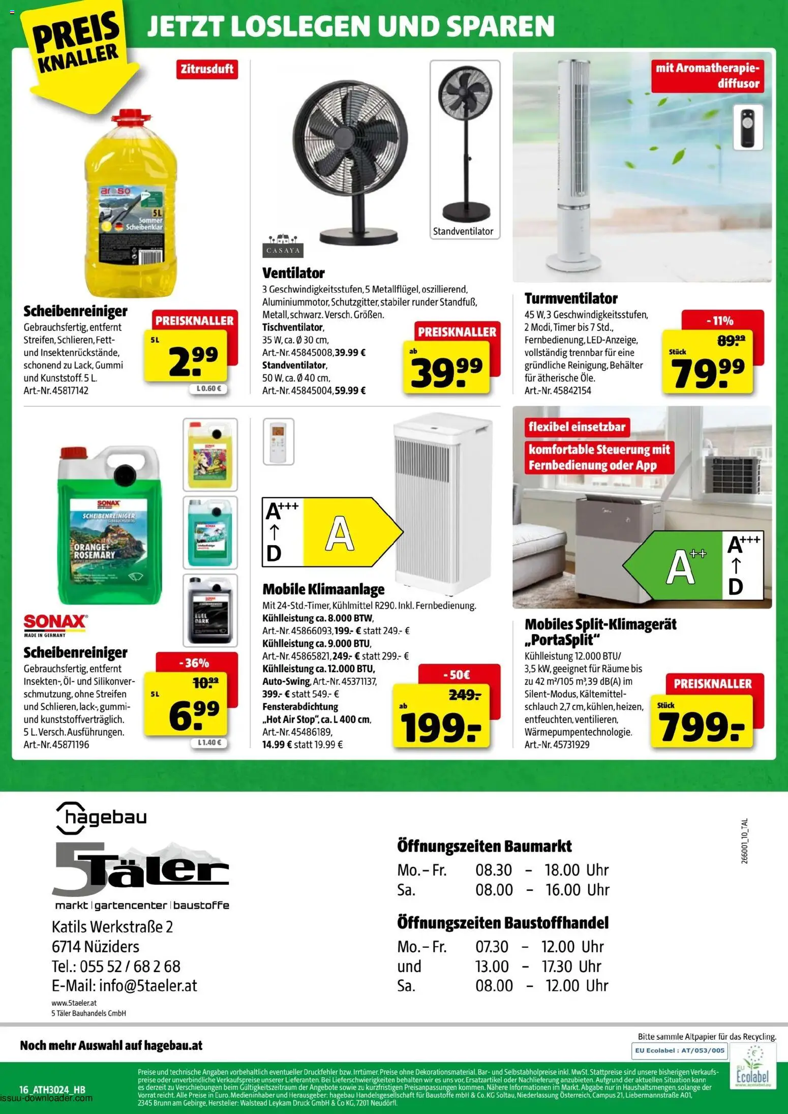 Hagebau Flugblatt gültig ab 01.06.2026 | Seite: 16 | Produkte: Uhr, Klimaanlage, Ventilator, Öl