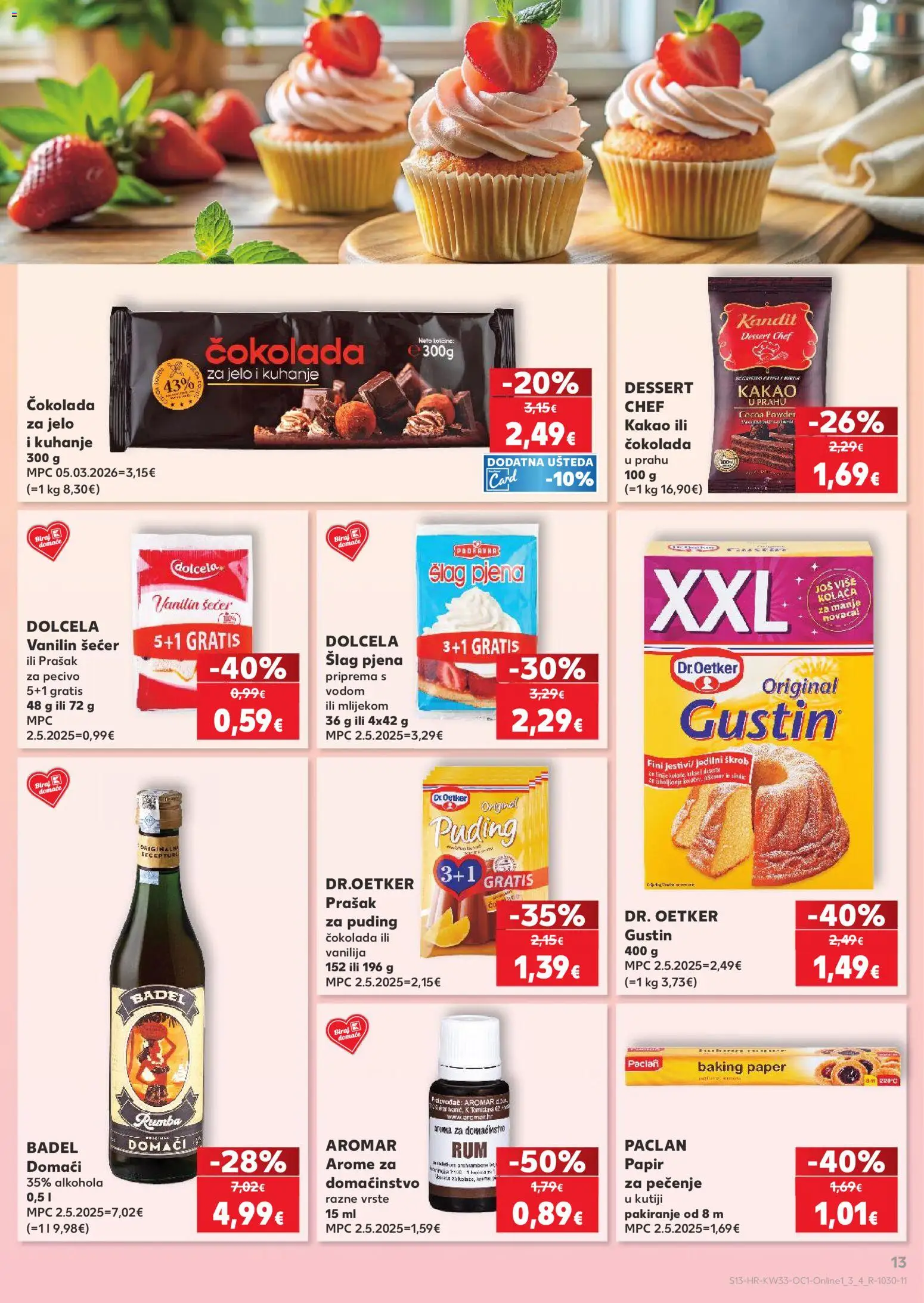 Kaufland katalog | vrijedi od 12.08.2026 | Stranica: 13 | Proizvodi: Prašak za pecivo, Pjena, Šećer, Šlag