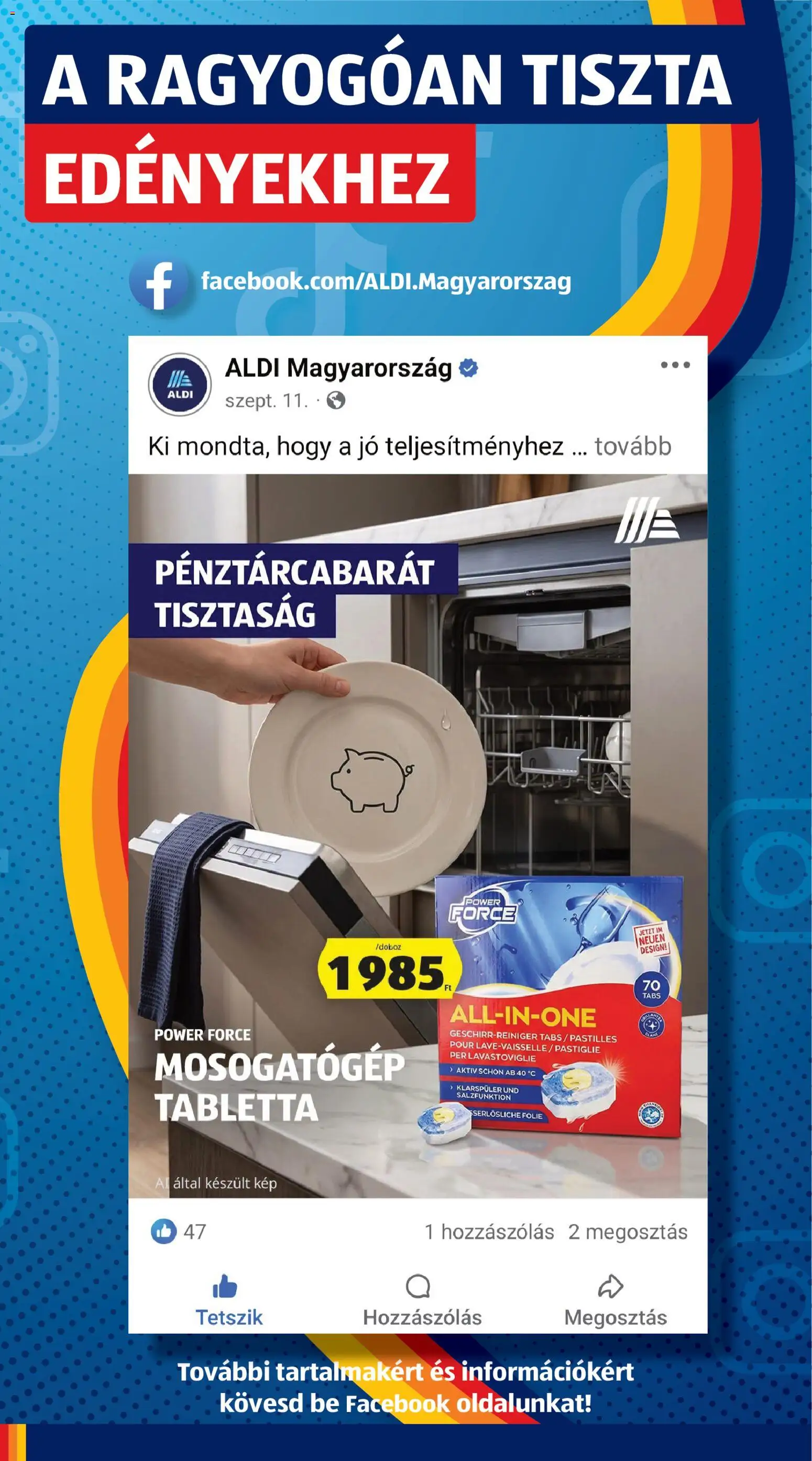 Aldi akciós ujság - amely érvényes a következő dátumtól: 2026.10.01. | Oldal: 11 | Termékek: Mosogatógép, Tabletta, Mosogatógép tabletta