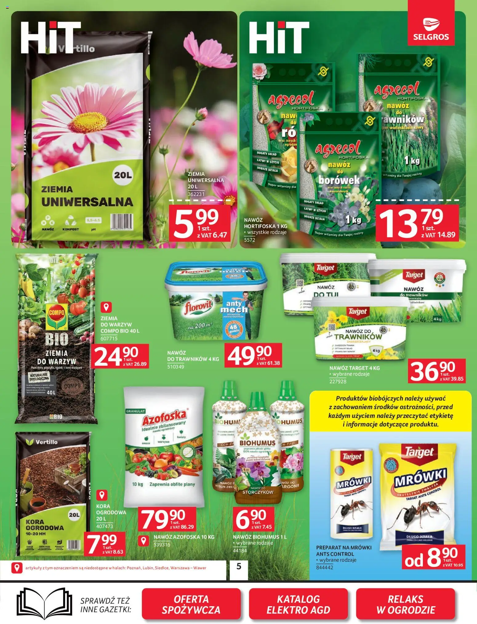 Selgros cash&carry gazetka - Oferta przemysłowa od 07.05.2026 | Strona: 7 | Produkty: Ziemia uniwersalna, Rosliny, Ogórki, Kwiaty