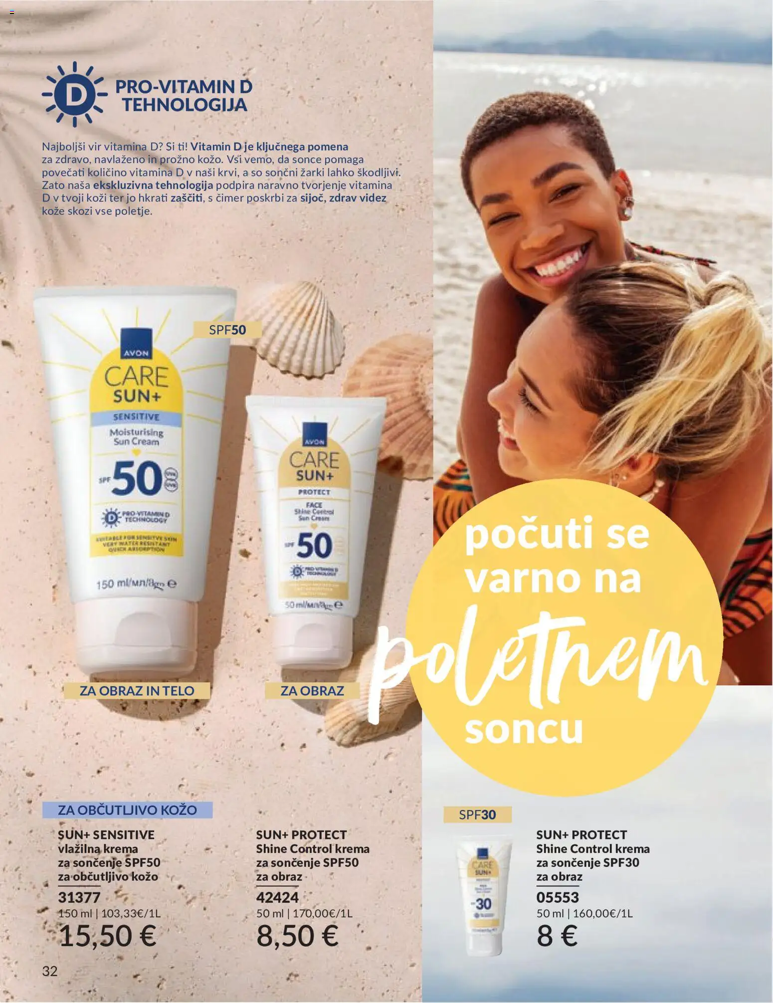 Novi Avon katalog ponudbe – veljaven od 01.06.2026 | Stran: 32 | Izdelki: Krema, Krema za soncenje