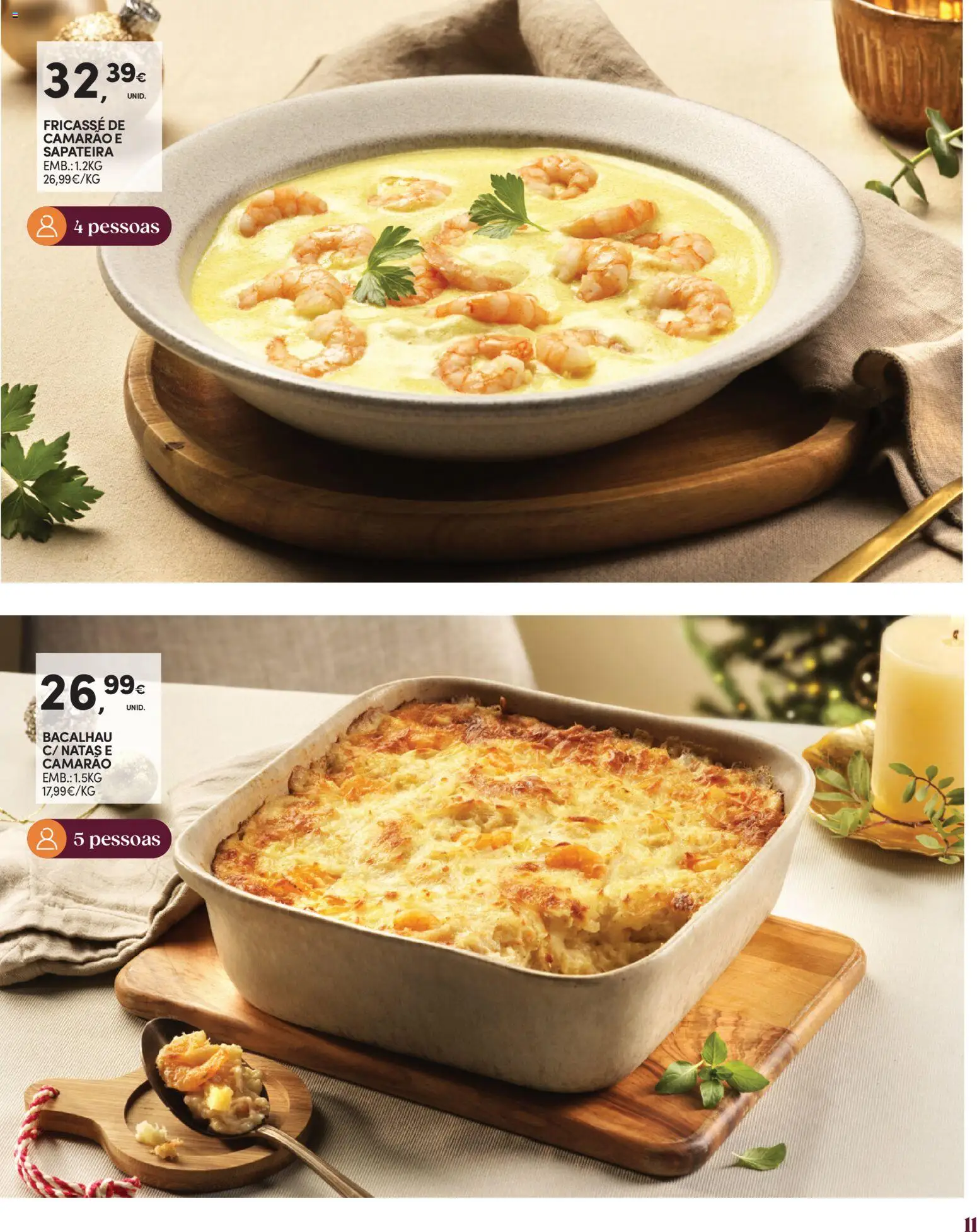 Continente O Natal servido ao nosso jeito │ válido de 27/10/2026 | Página: 11 | Produtos: Bacalhau, Camarão, Sapateira, Natas